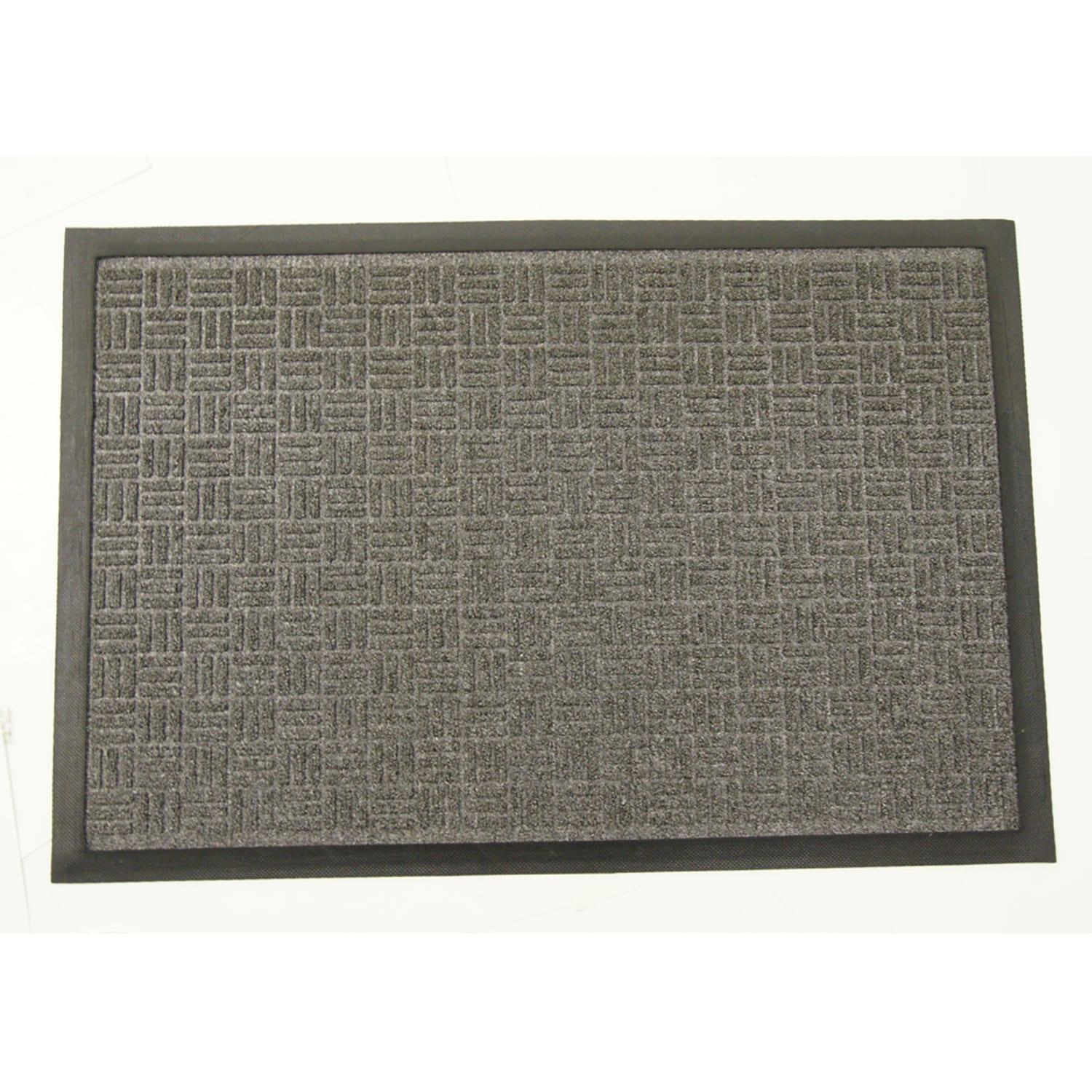 Rubber-Cal  "Nottingham" Rubber Backed Carpet Mat - 16 x 24 inches - Tan Polypropylene Mat - 1'4 x 2'