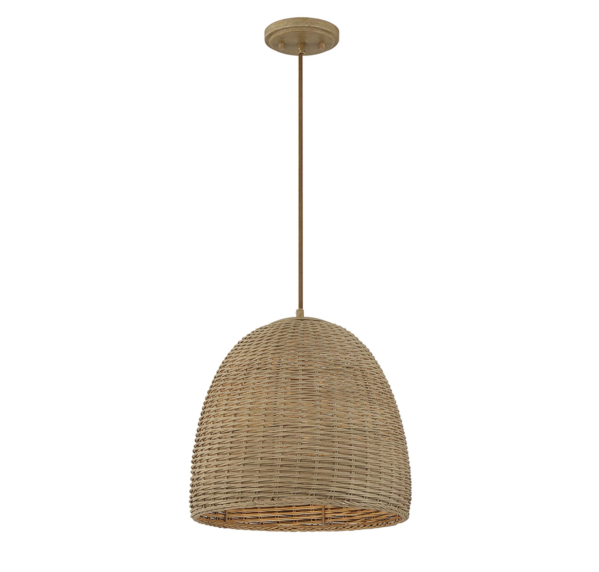 Trade Winds Lighting 1-Light Pendant Light In Natural Wicker