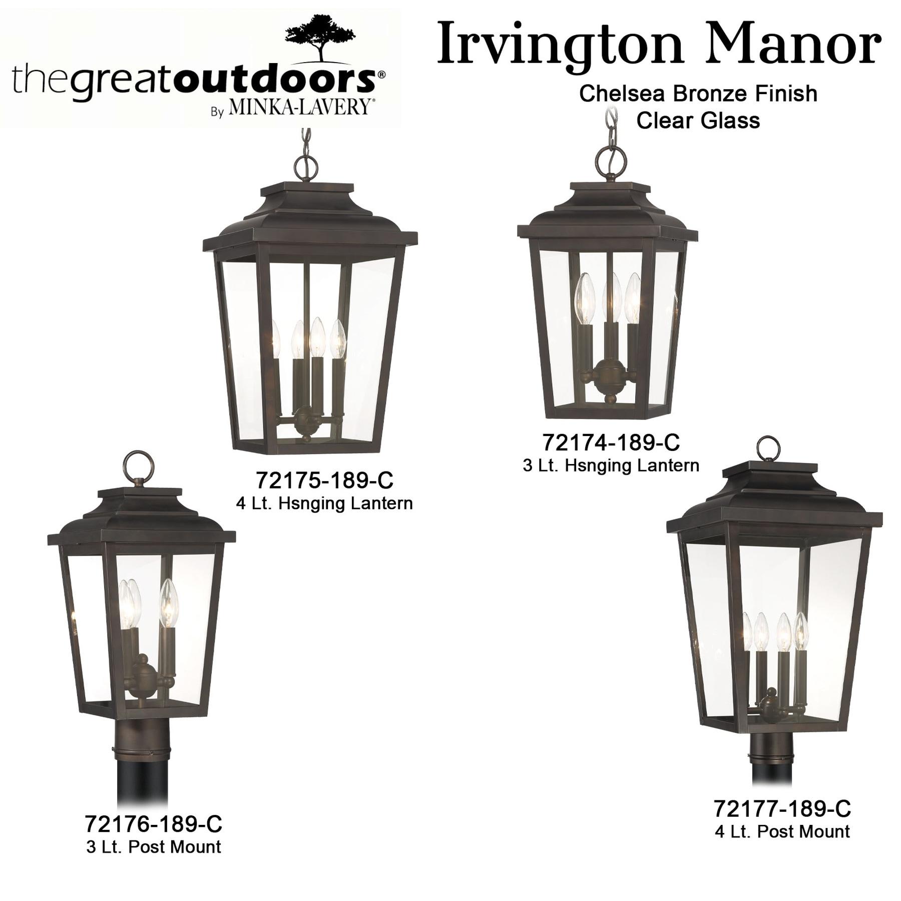 Minka Lavery - Irvington Manor - 3 Light Outdoor Pendant-15.5 Inches Tall and