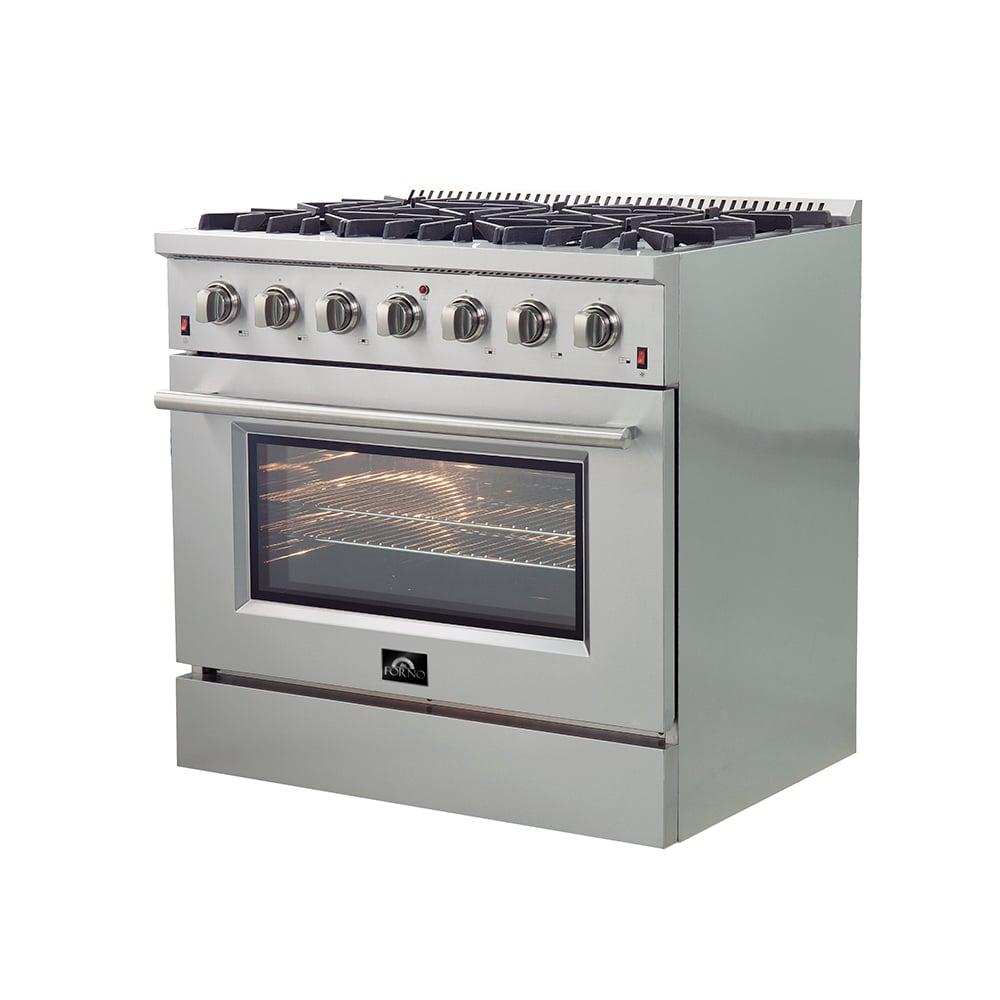 Galiano 36-inch Gas Range Stainless Steel, 6 Burners, 83,000 BTU, 5.36 cu.ft. Convection Oven