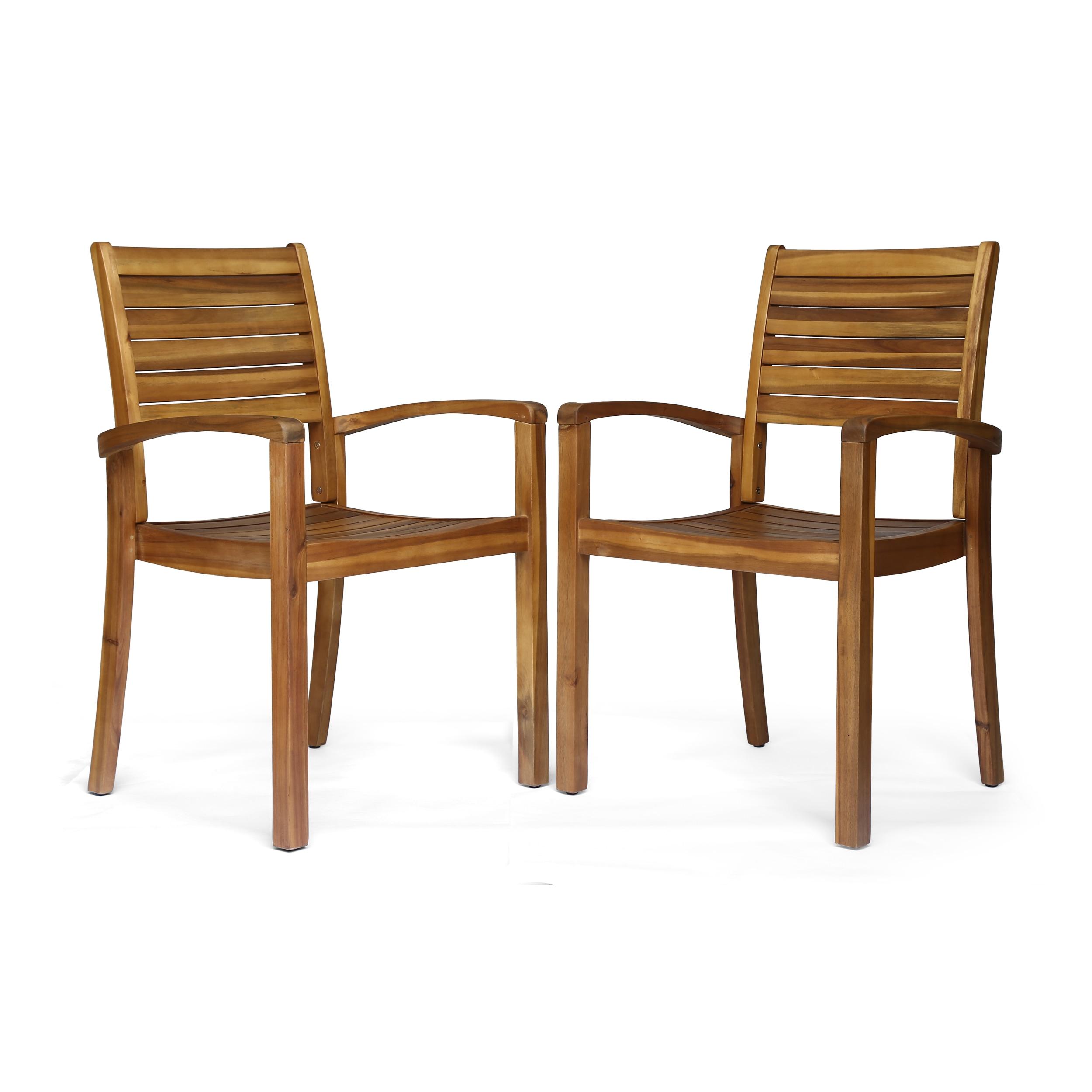Lark Manor™ Acacia Wood Outdoor Dining Chairs [Set Of 2]