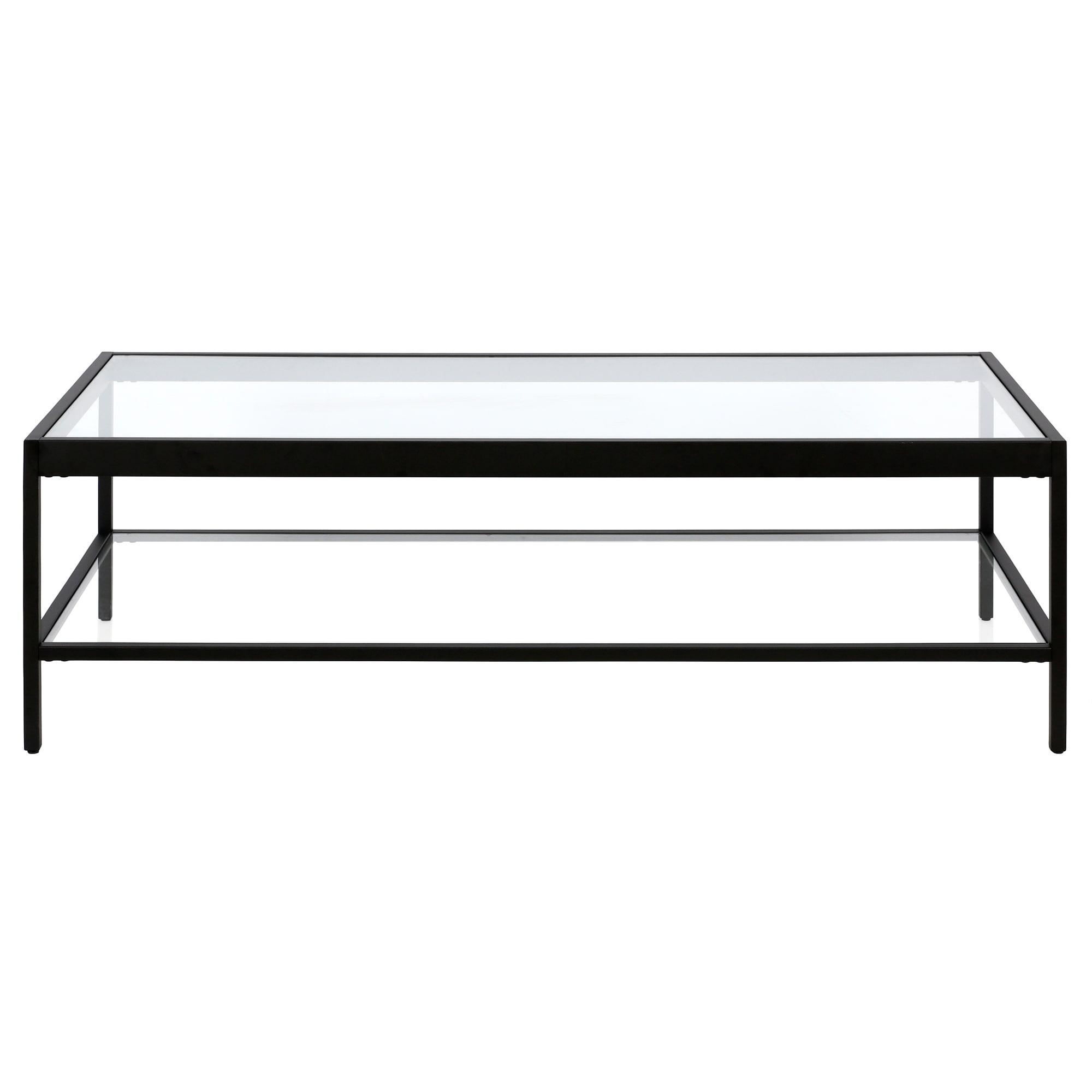 Evelyn&Zoe Alexis 54" Wide Rectangular Coffee Table, Blackened Bronze