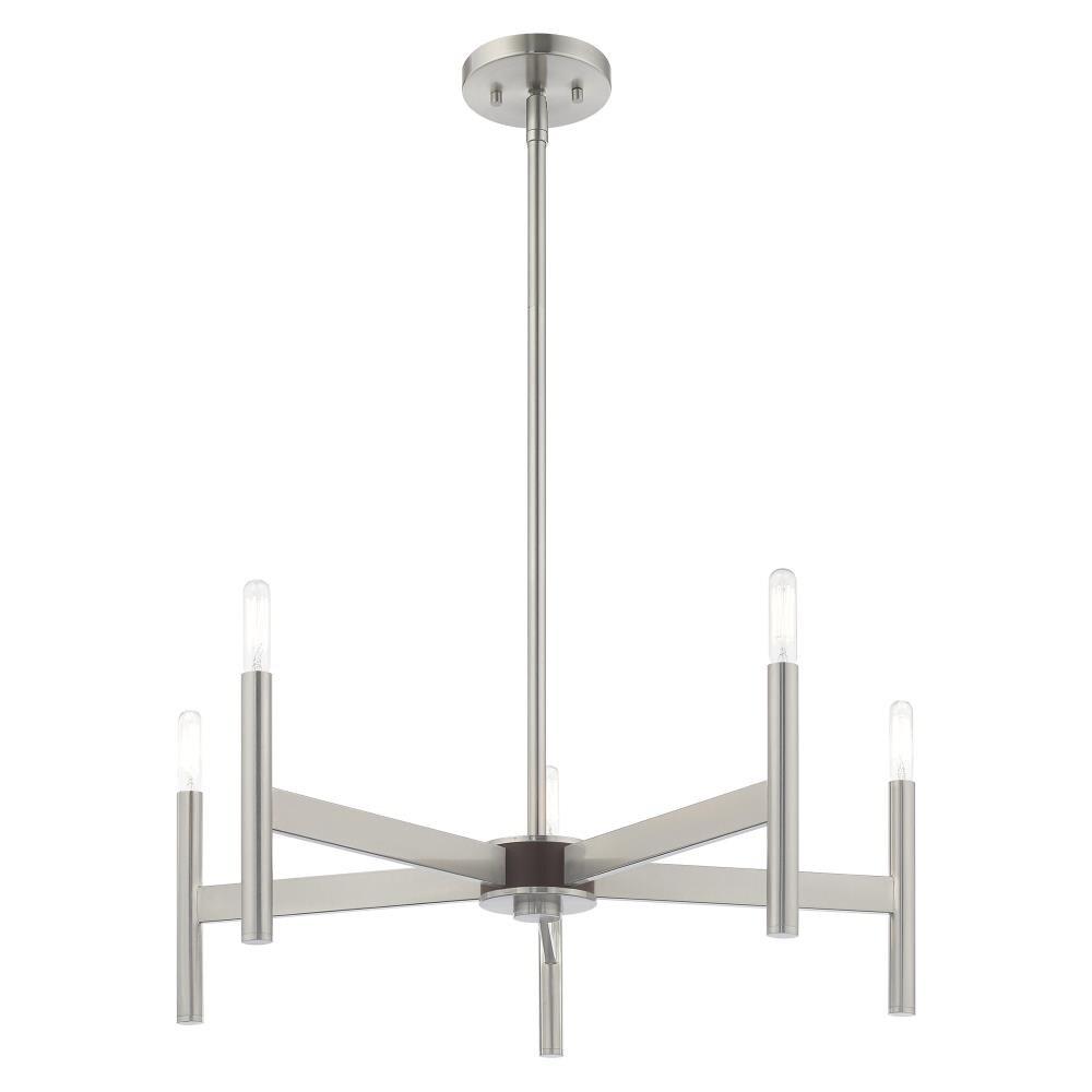 Livex Lighting Copenhagen 5 - Light Chandelier in  Brushed Nickel