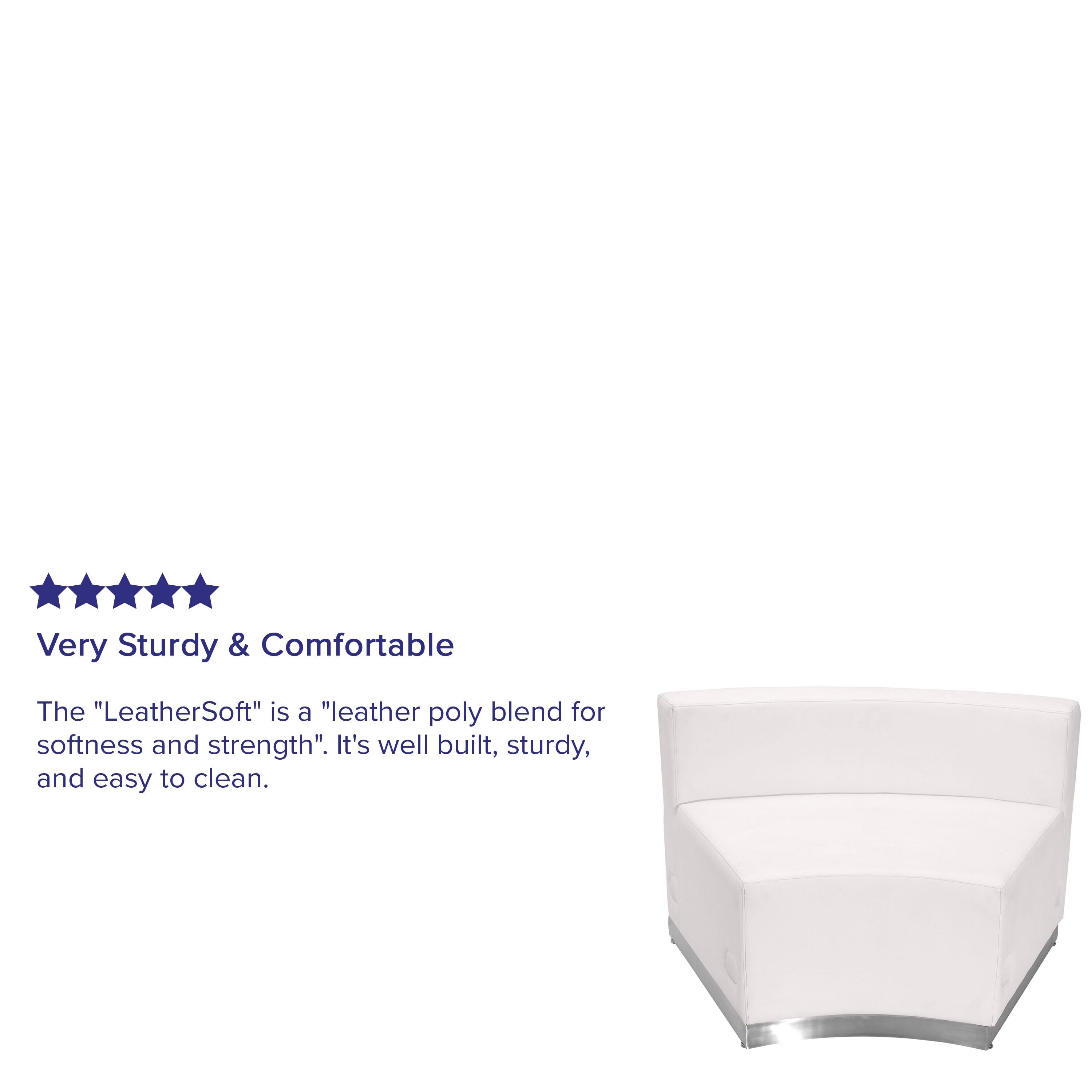 Flash Furniture Hercules Alon LeatherSoft Concave Chair with Brushed Stainless Steel Base