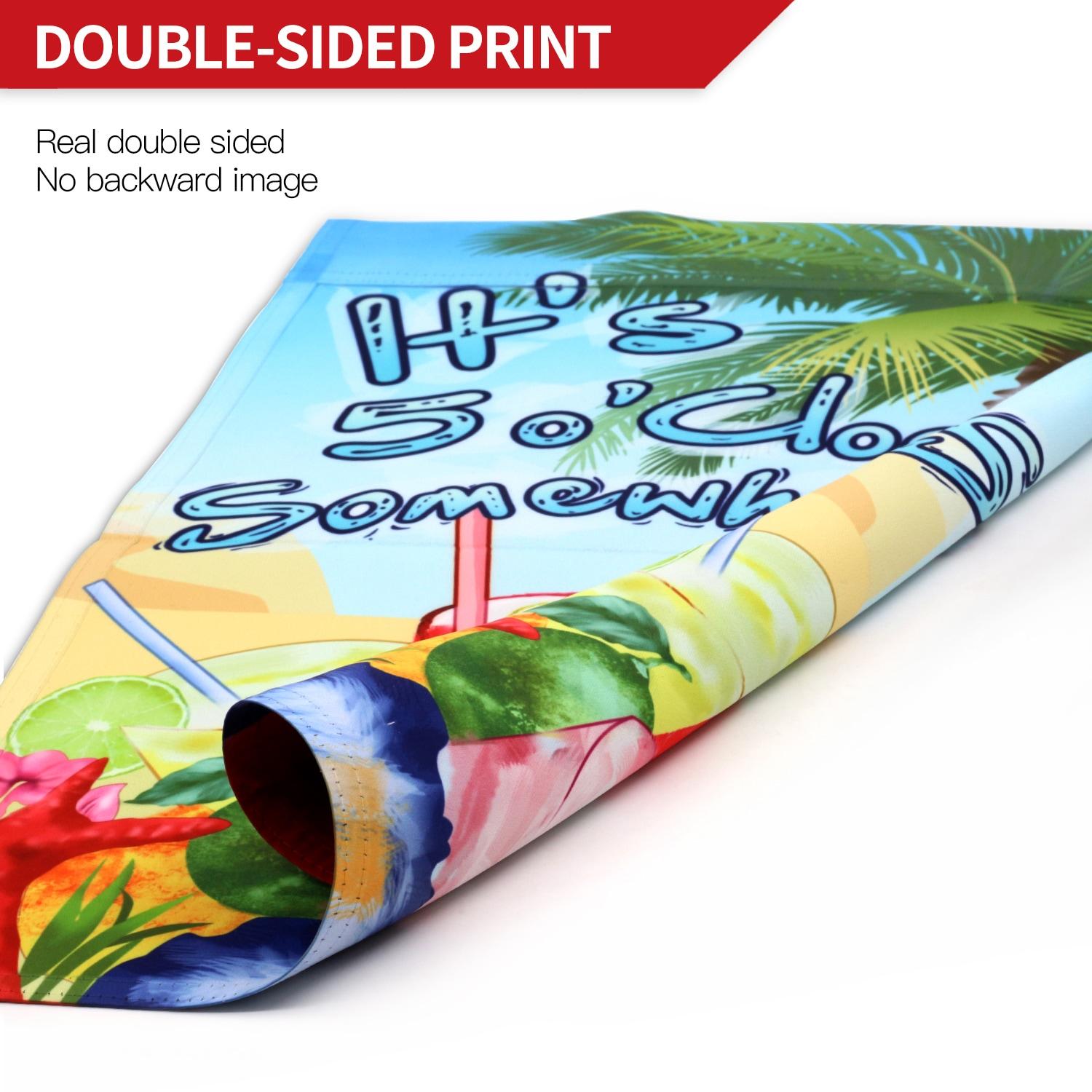 ANLEY [Double Sided] Premium Garden Flag, It's 5 o'Clock Somewhere Decorative Garden Flags - Weather Resistant & Double Stitched - 18 x 12.5 Inch