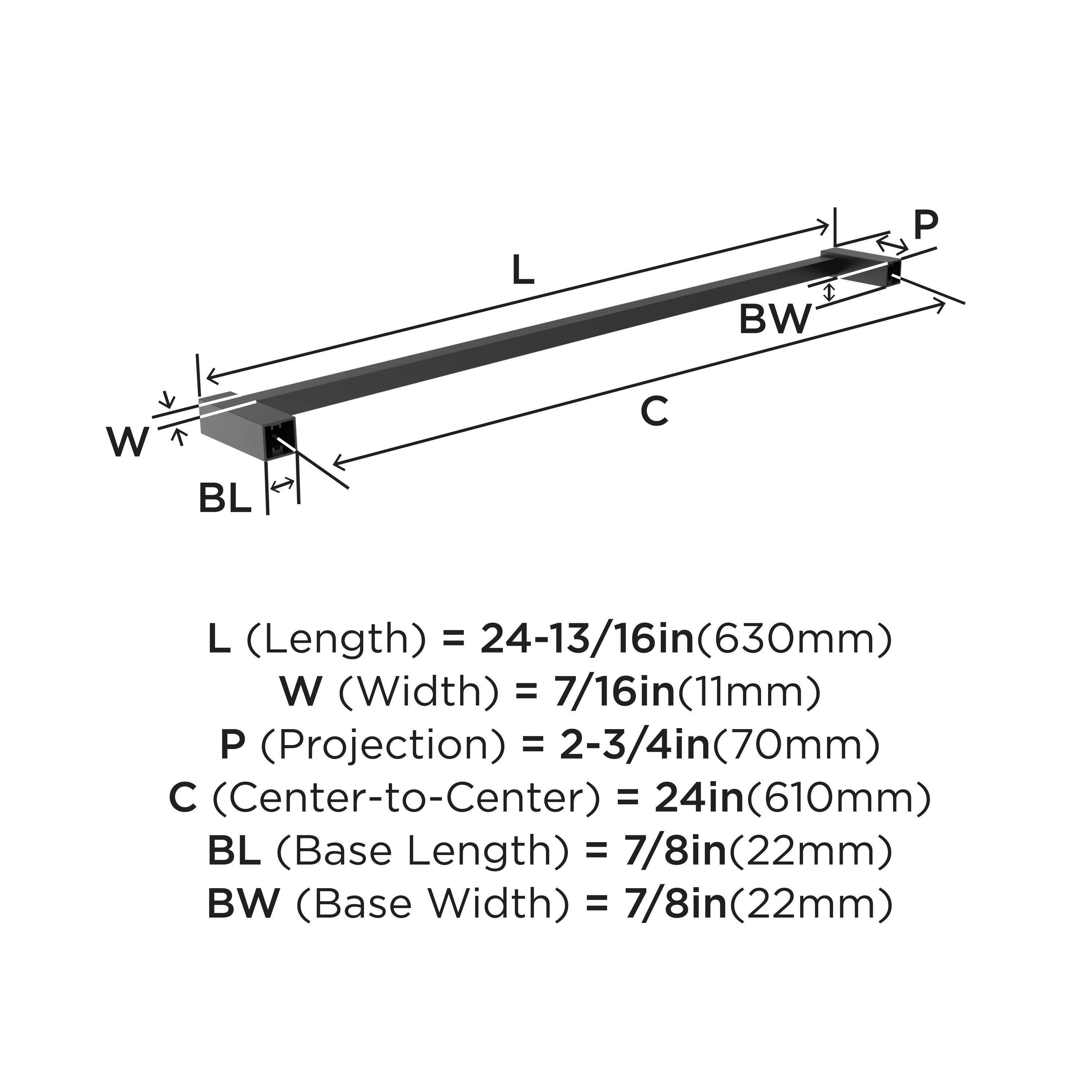 Amerock Monument Matte Black 24 inch (610mm) Towel Bar