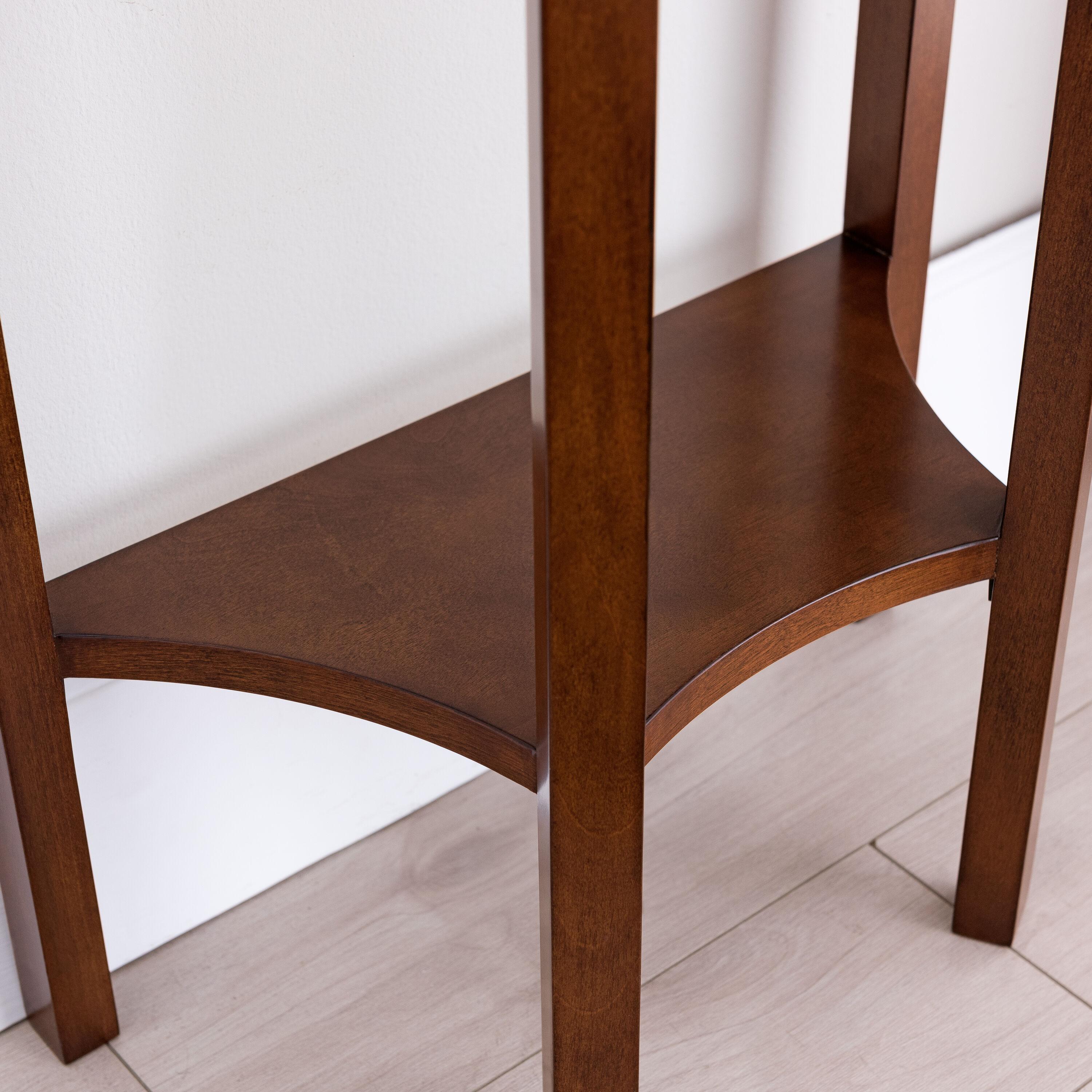 Demilune Hall Stand - Chocolate Cherry - Leick Home: Entryway Furniture with Drawer & Lower Shelf
