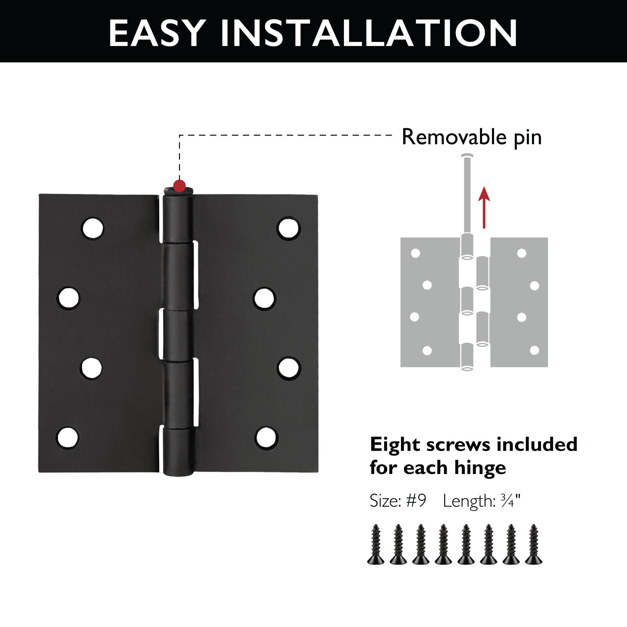 4'' H x 4'' W Butt Bearing Pair Door Hinge (Set of 3)