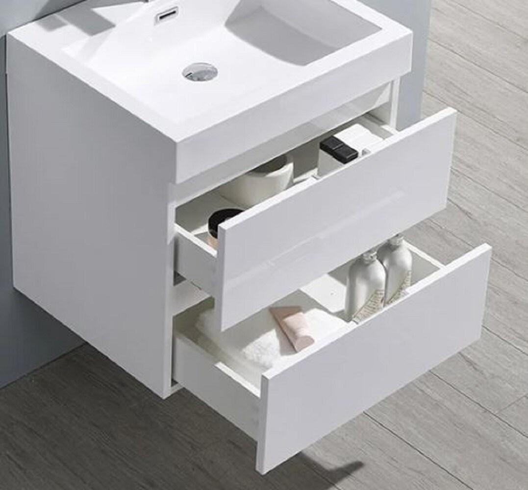 Valencia 24" Wall Mount Single Sink Bathroom Vanity with Top and Sink (Faucet Not Included)