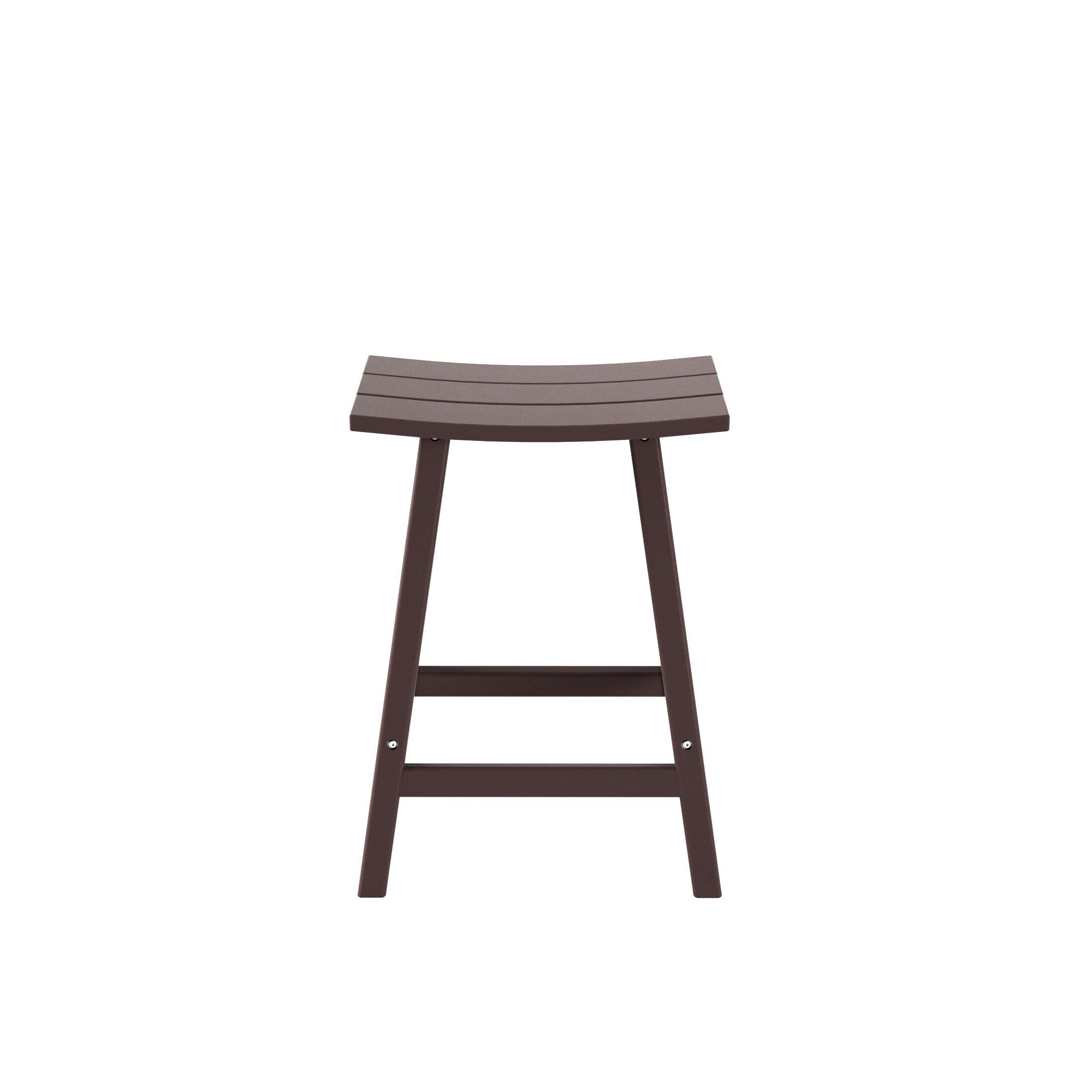 Polytrends Laguna 24" All-Weather Resistant Outdoor Patio Bar Stool (Set of 2) Dark Brown 24-inches