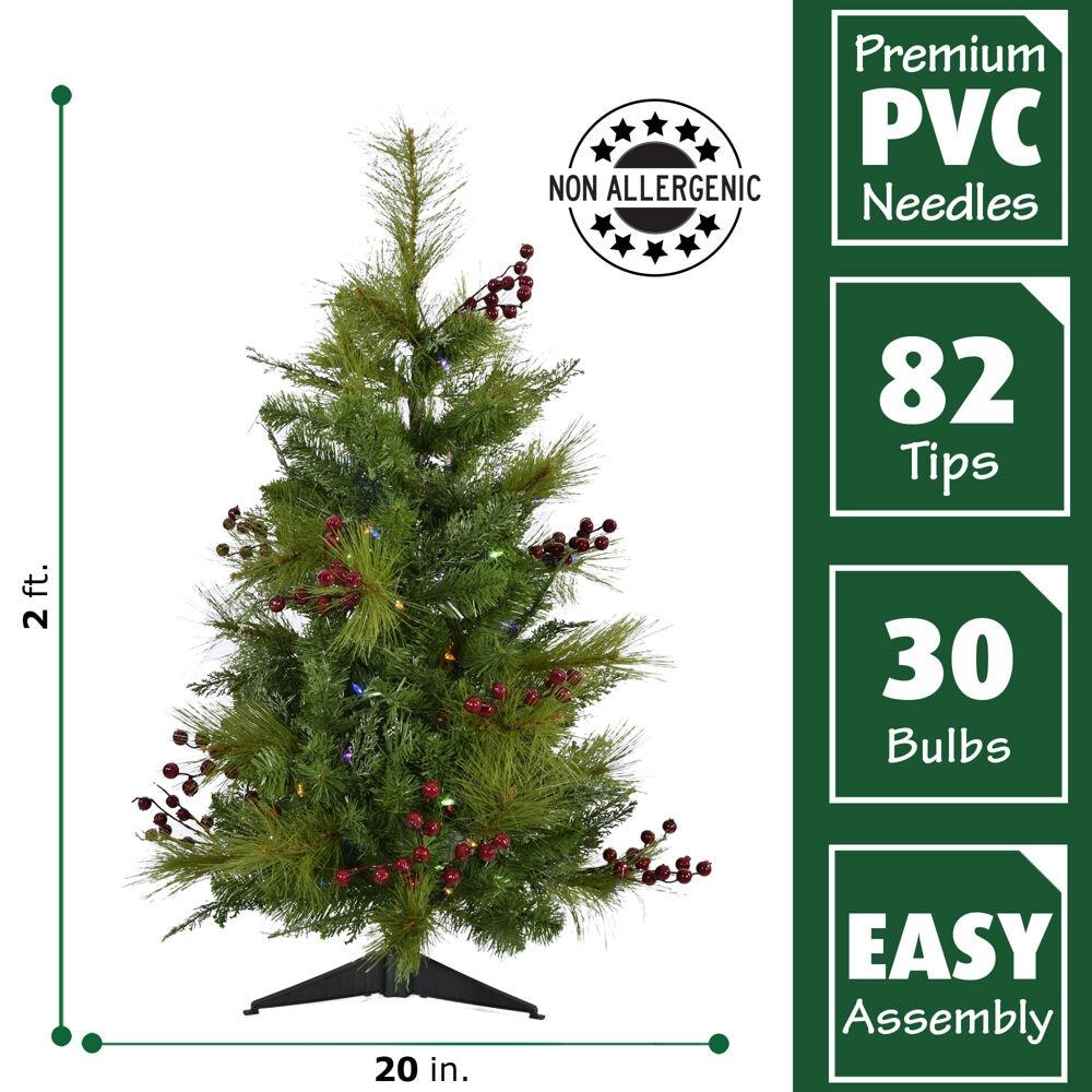 Fraser Hill Farm Homestead Newberry Pine Lighted Pine Christmas Tree (Set of 2)