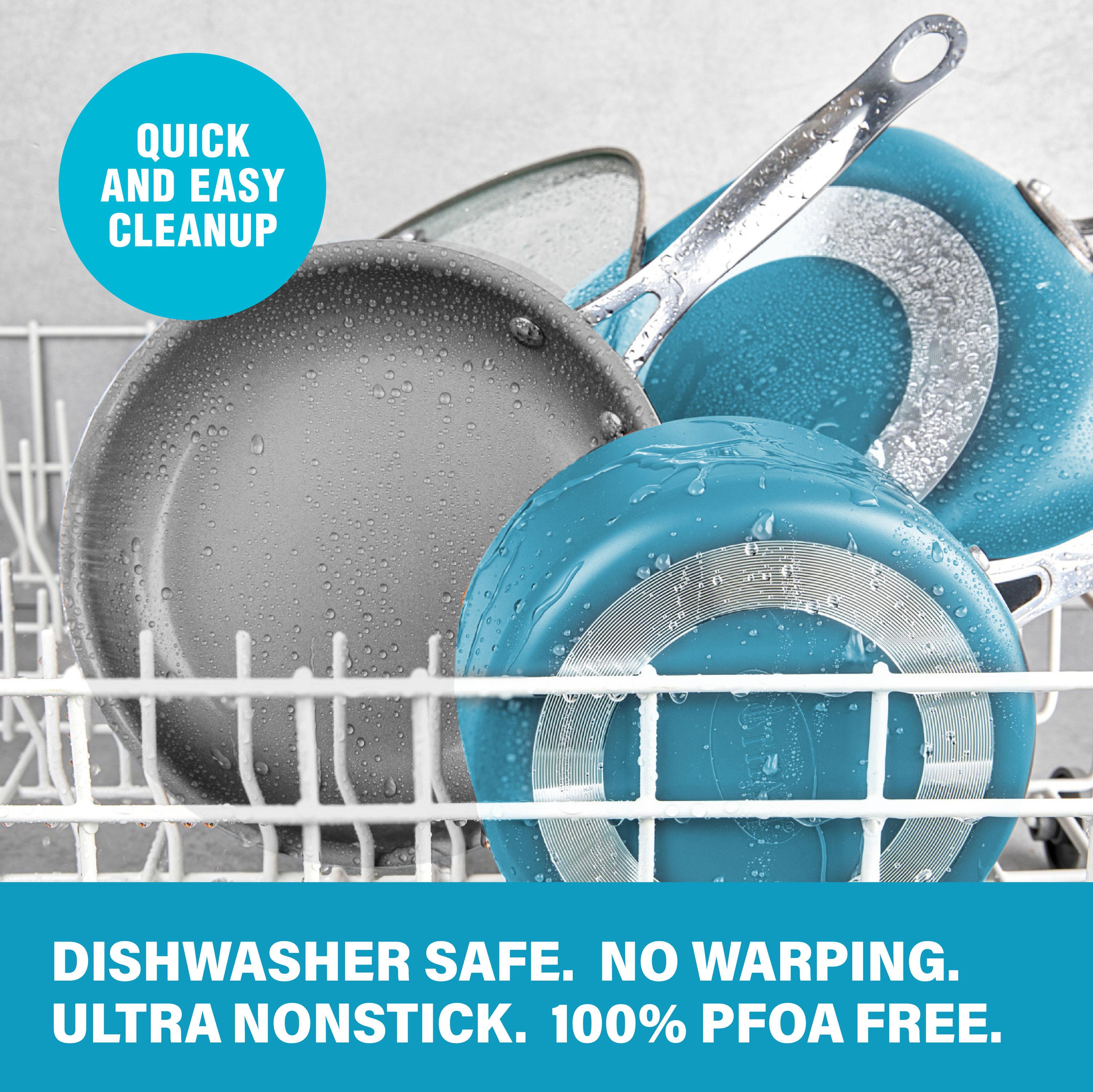 Gotham Steel Aqua Blue 3 QT Nonstick Sauce Pan with Glass Lid
