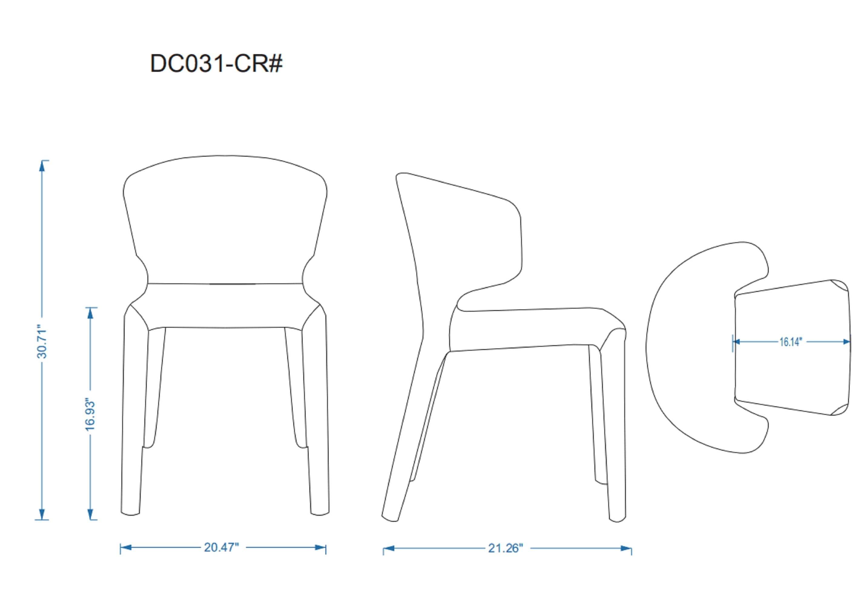 Set of 2 Conrad Faux Leather Dining Chairs Saddle - Manhattan Comfort: Mid-Century Modern, Metal Frame, Cushioned