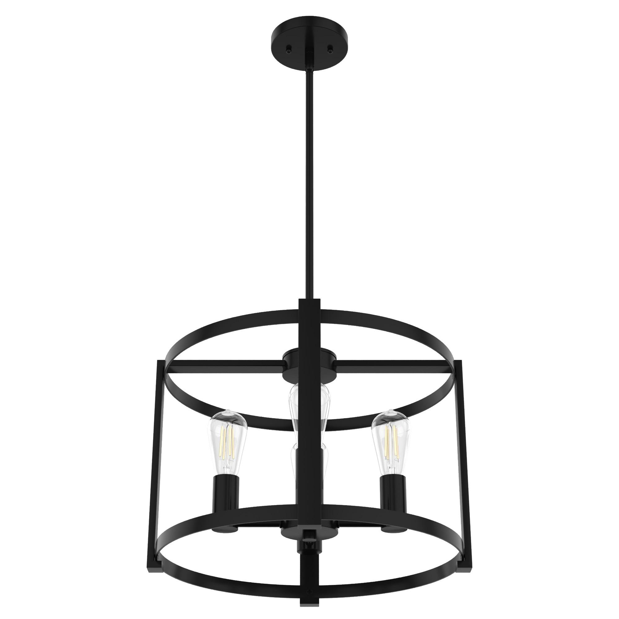 18" 4-Light Astwood Chandelier Black - Hunter Fan: Modern Metal Ceiling Fixture, UL Listed, Dimmable