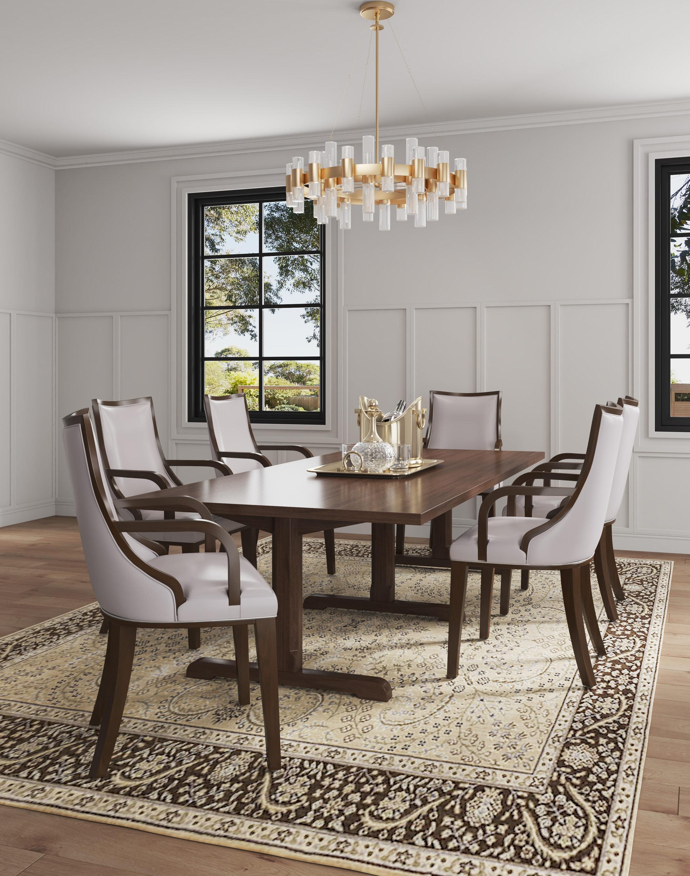 Grand Faux Leather Dining Armchair  with Beech Wood Frame (Set of 2)