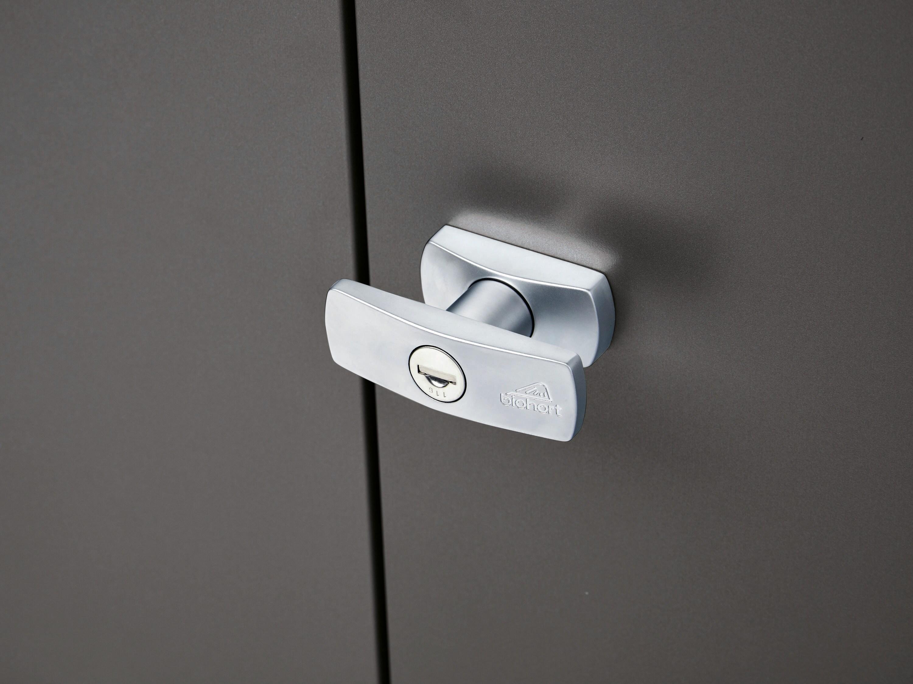 Biohort Biohort Romeo 4 ft. 3 in. W Metal Vertical Tool Shed in Dark Gray