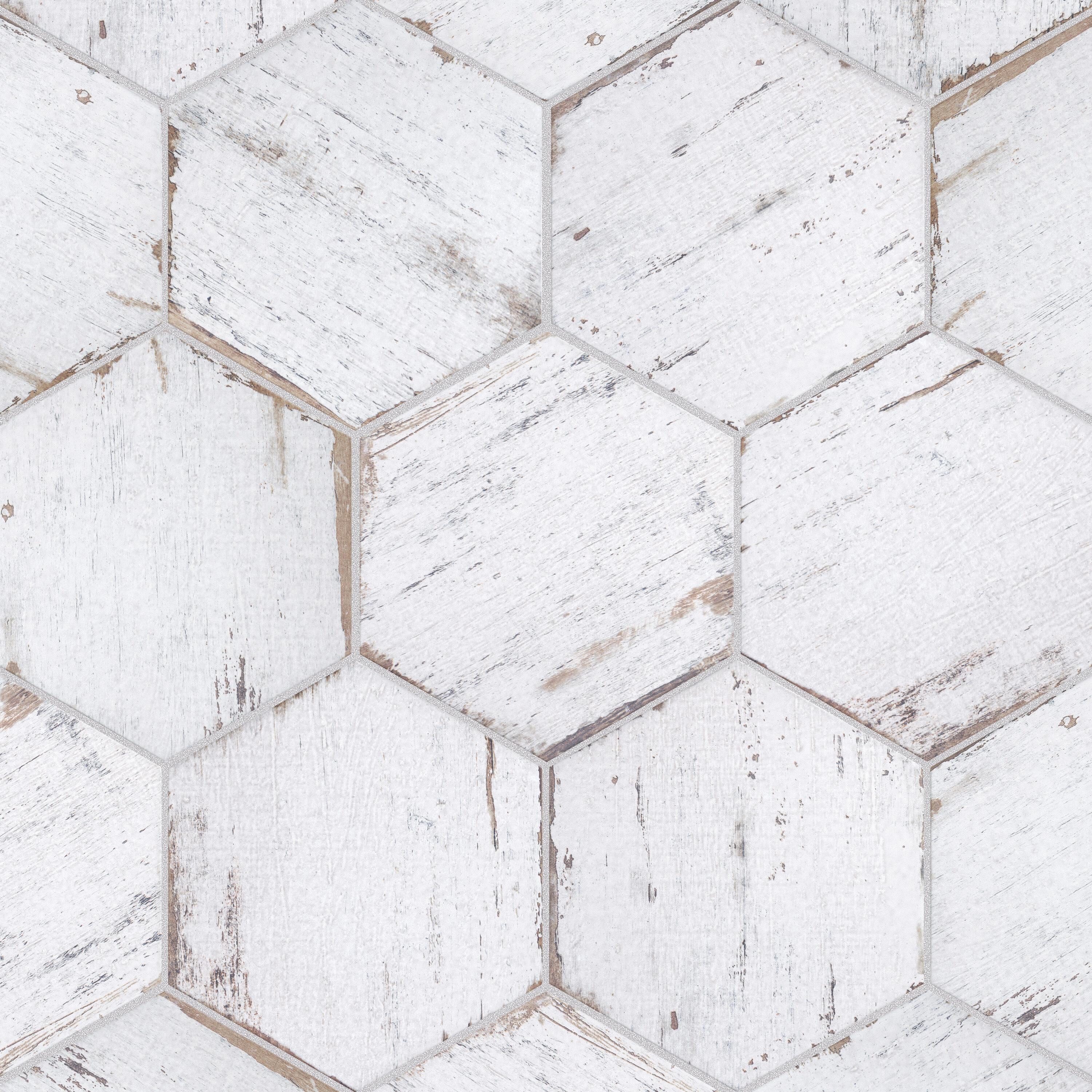 Retro 7" x 8" Porcelain Wood Look Wall & Floor Tile