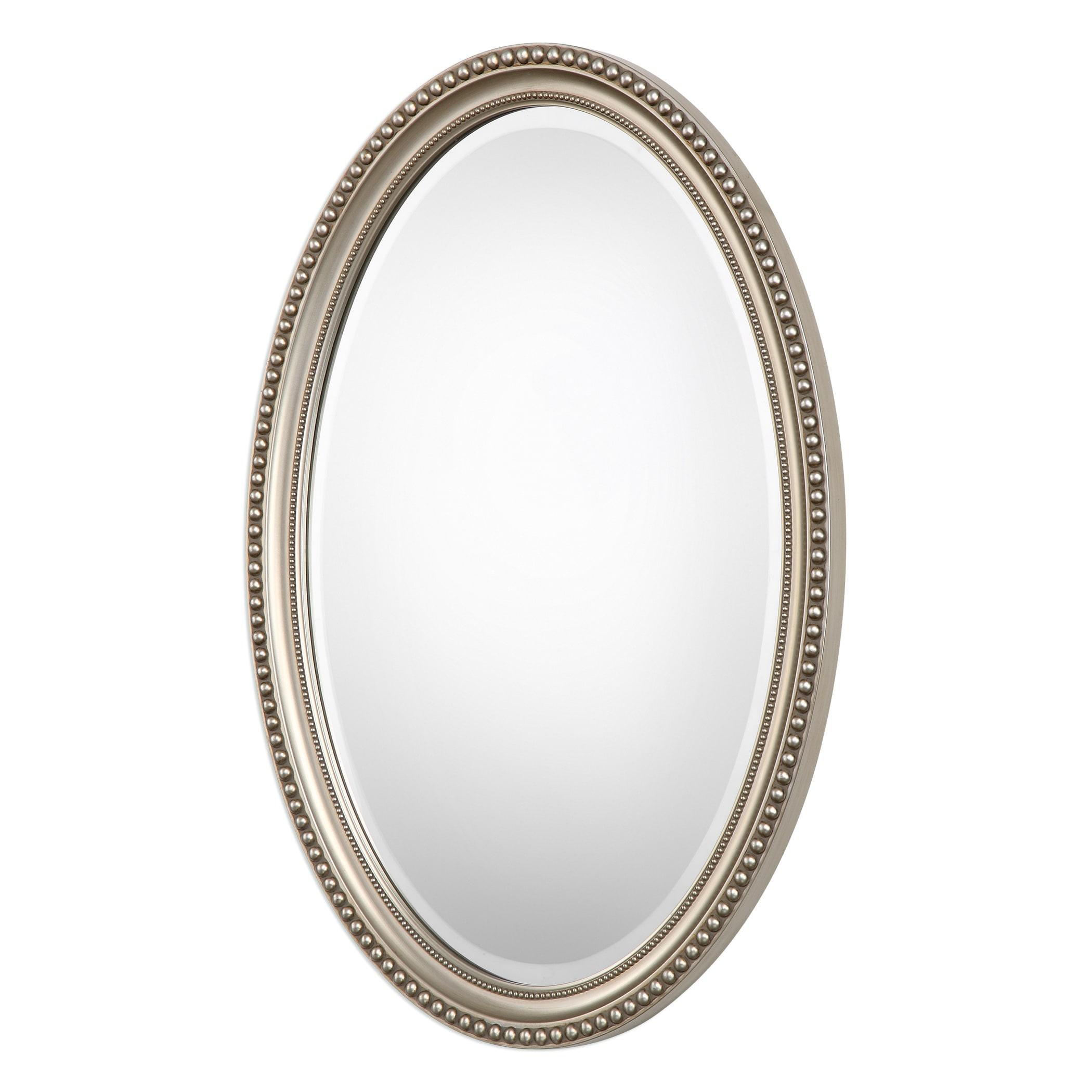 Oval Mirror-32 inches Tall and 22 inches Wide-Silver Finish Bailey Street Home 2607-Bel-5174640