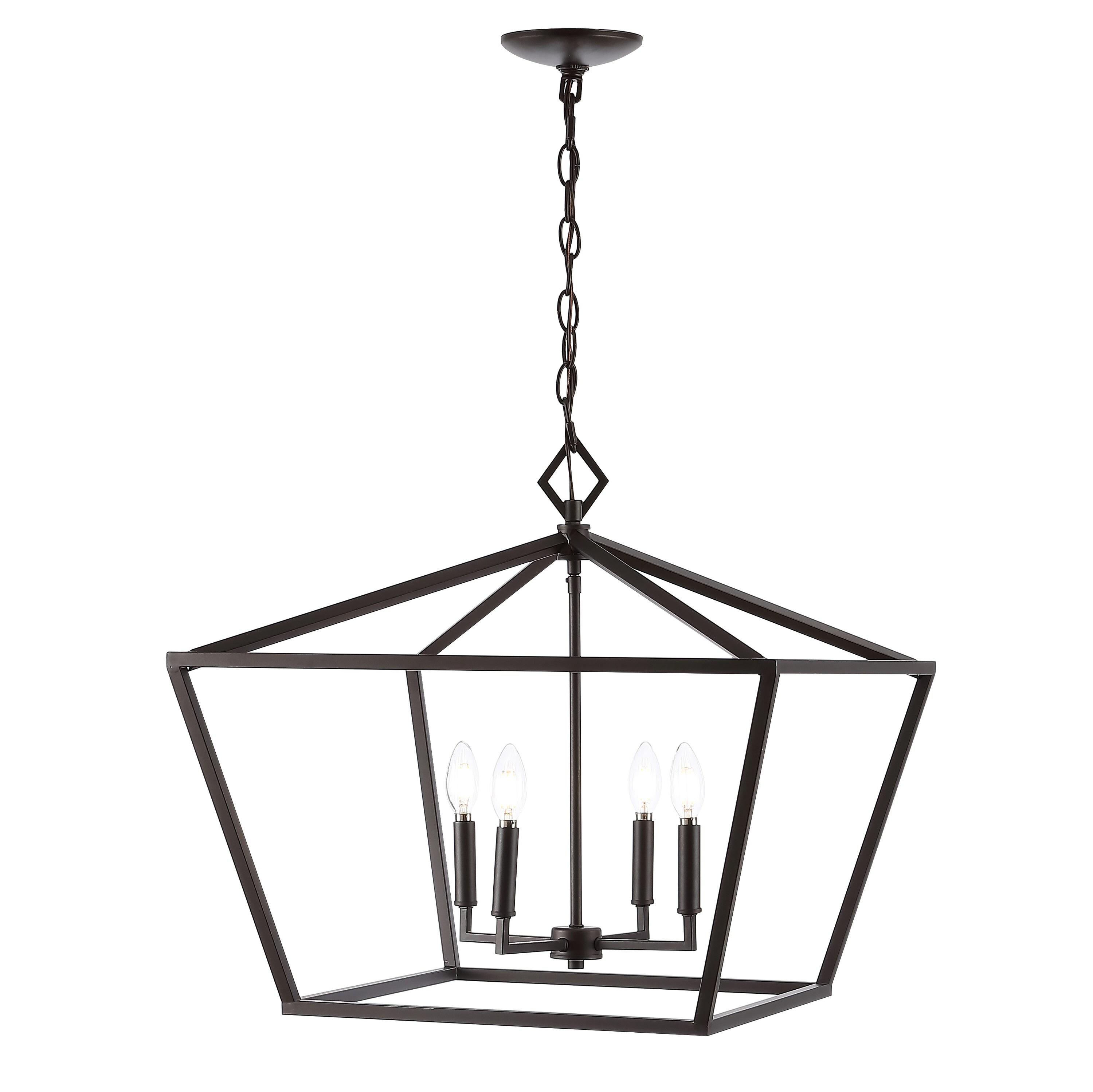 Gatsby 23" 4-Light Adjustable Iron Rustic Glam LED Pendant, Oil Rubbed Bronze