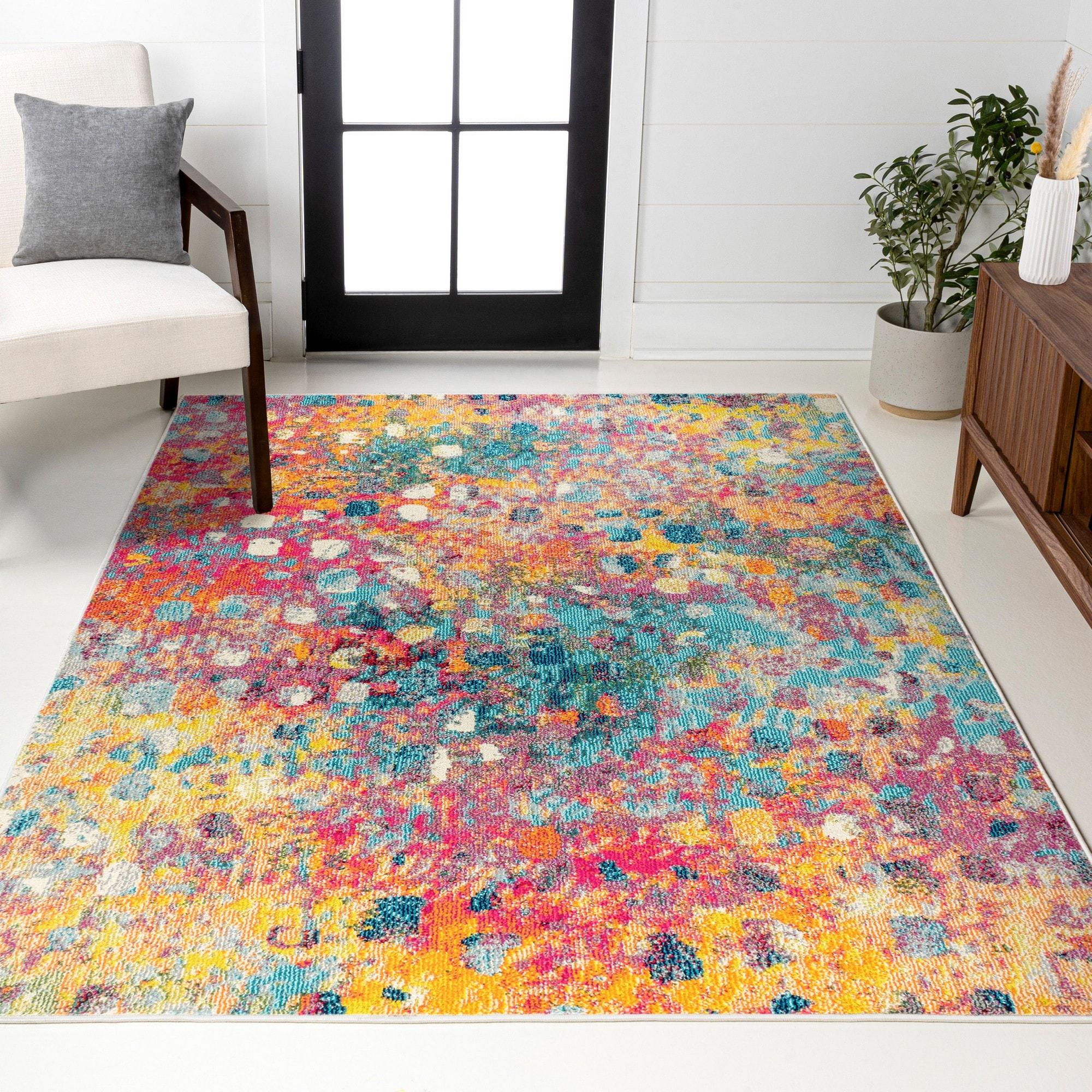 JONATHAN Y Contemporary POP Modern Abstract Multi/Yellow 8 ft. x 10 ft. Area Rug
