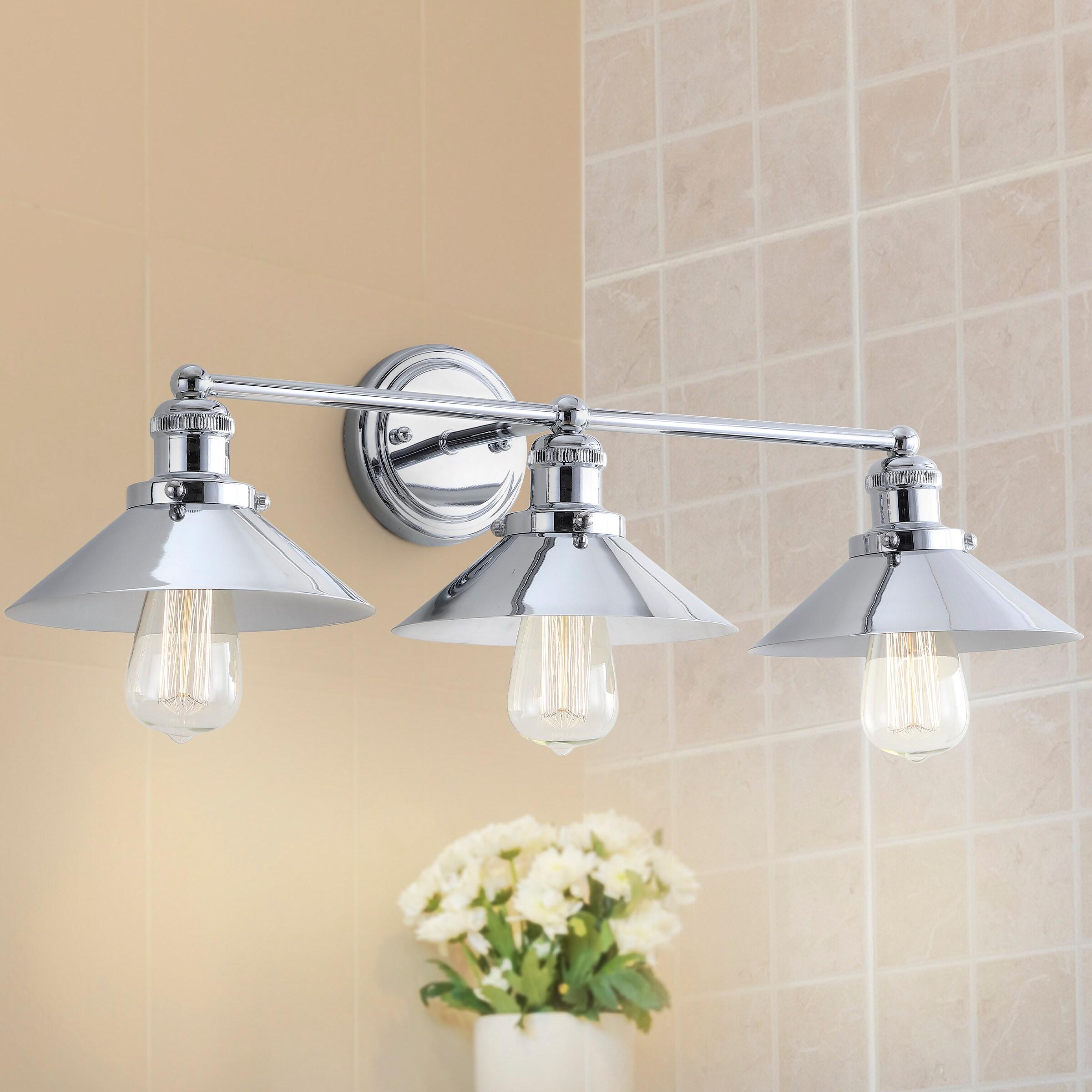 June 26.5 in. 3-Light Metal Chrome Vanity Light