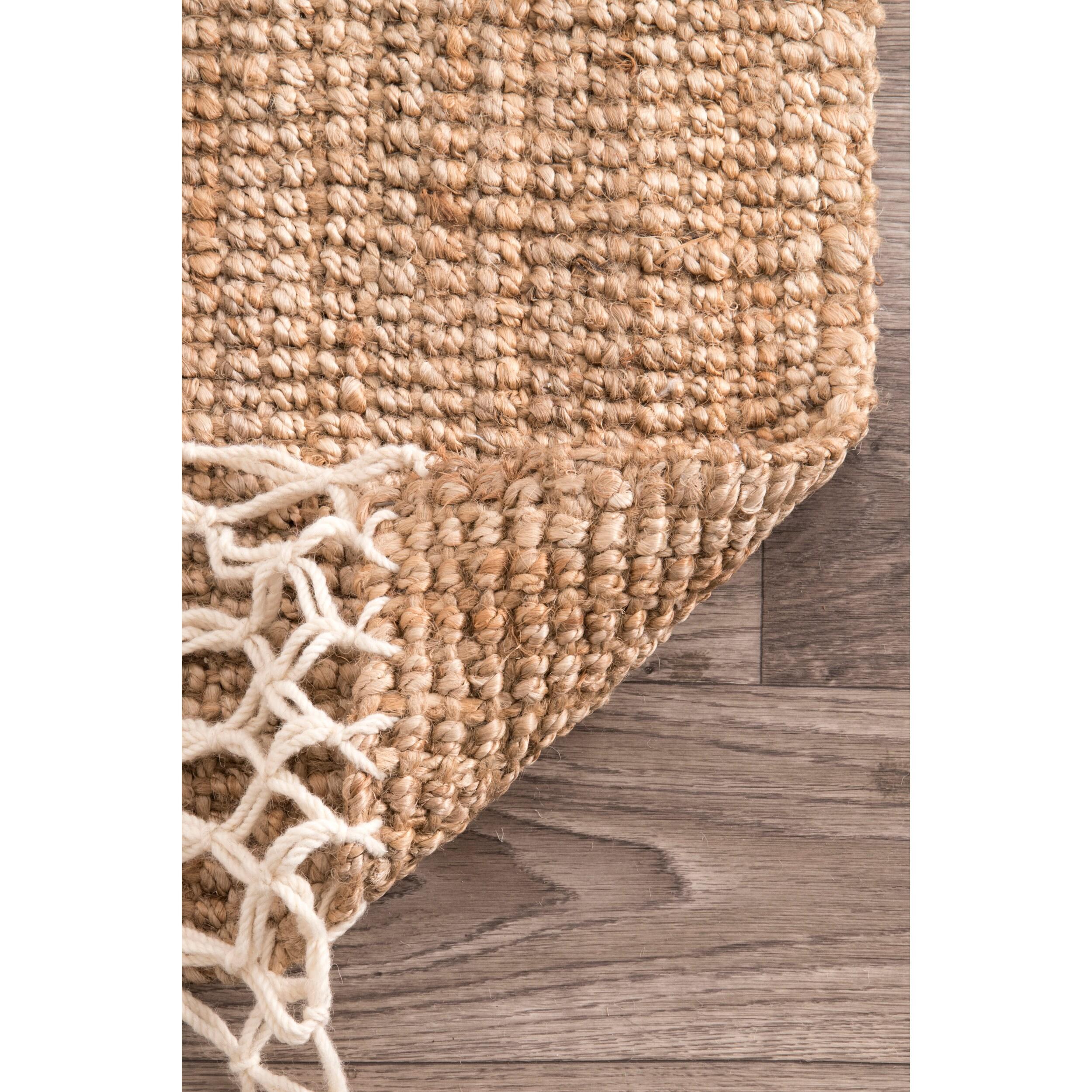nuLOOM Raleigh Jute Tasseled Natural 2' 6" x 8' Farmhouse Runner Rug