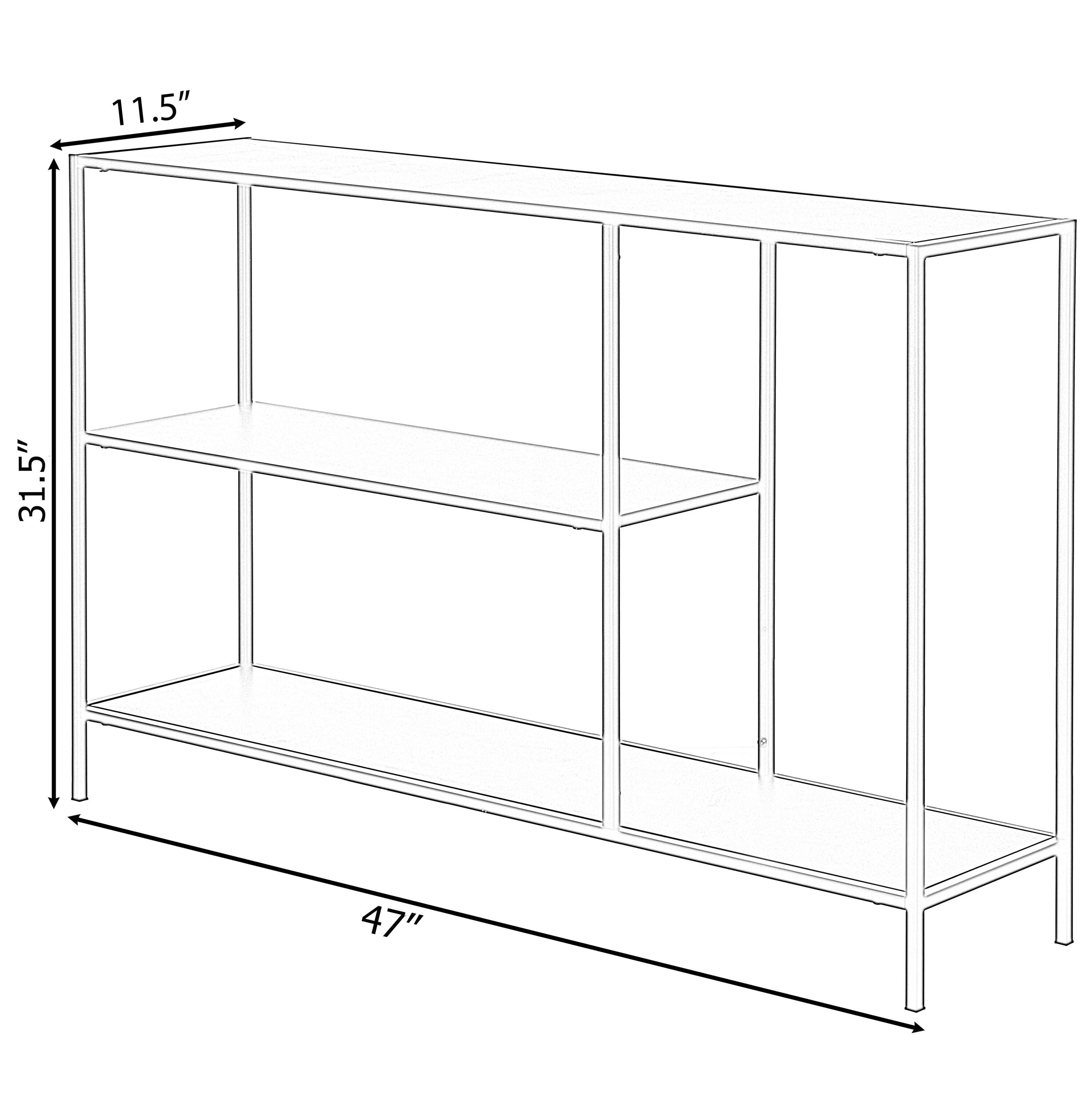 Fabulaxe Modern Display Metal Console Table with Open Shelfs, for Dining, Entryway and Hallway, Black
