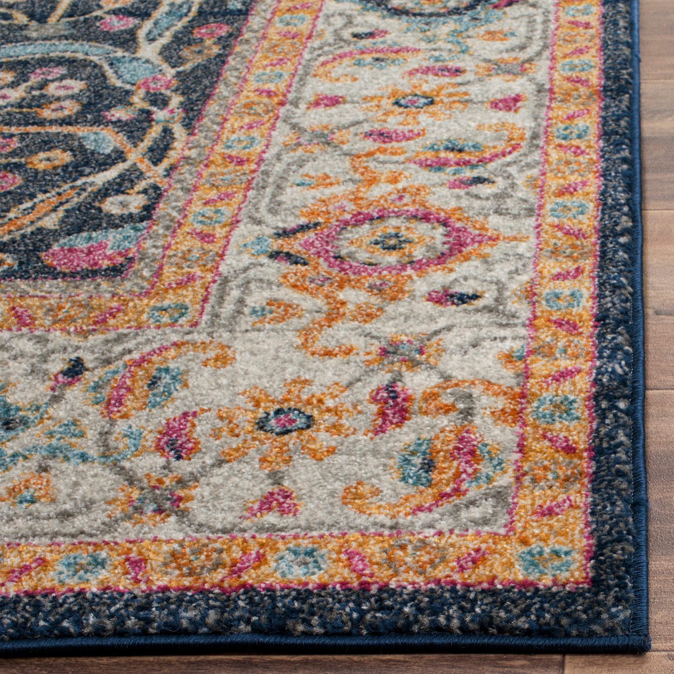 Madison MAD612 Power Loomed Indoor Runner Rug - Navy/Creme - 2'3"x10' - Safavieh.