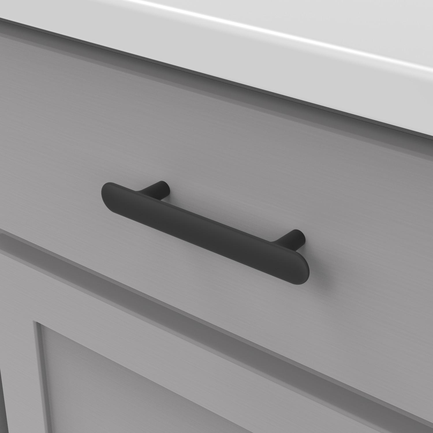 Matte Black Modern Kitchen Cabinet Pulls with Mounting Hardware