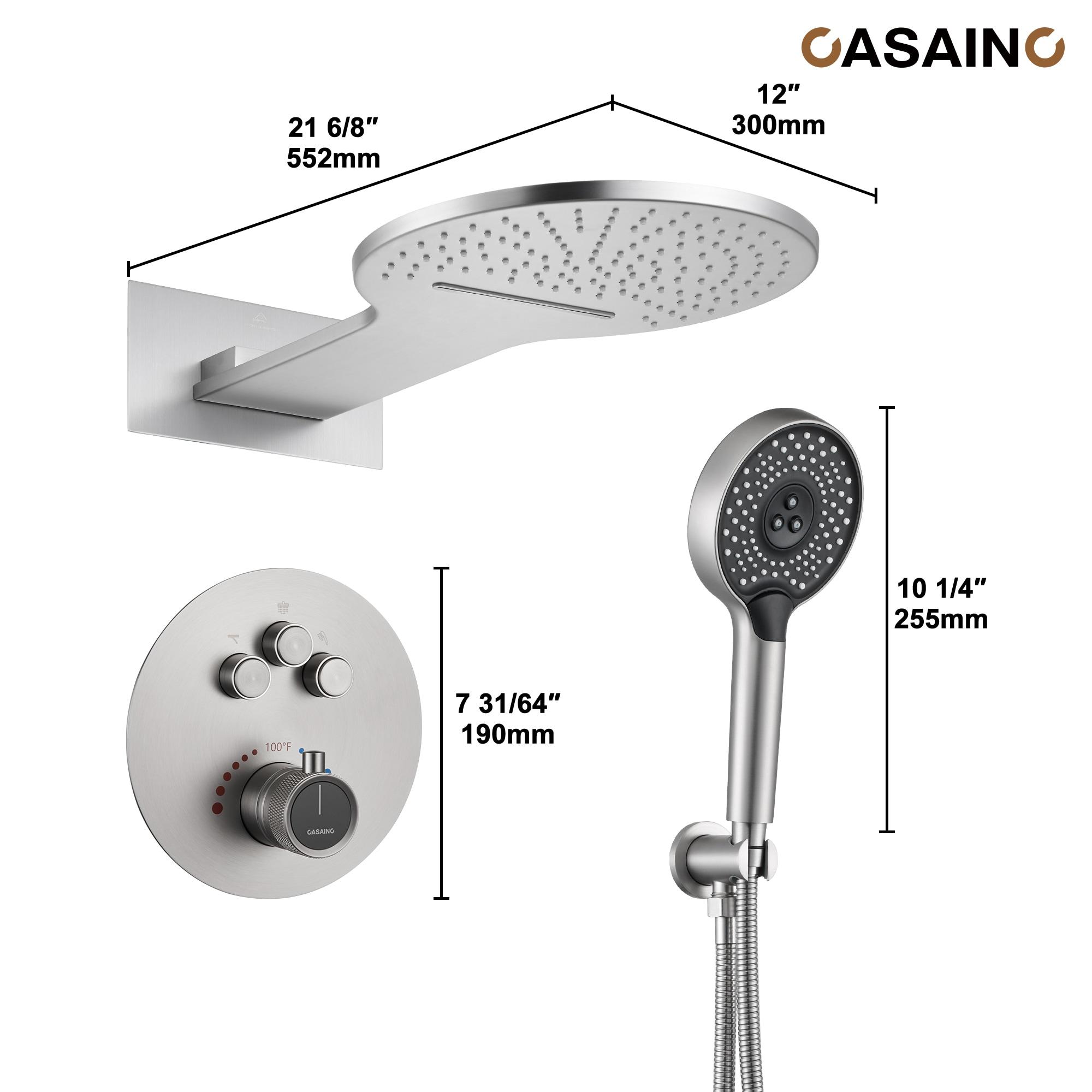 Cascade Bliss Thermostatic Rainfall Shower System with Rough in-Valve