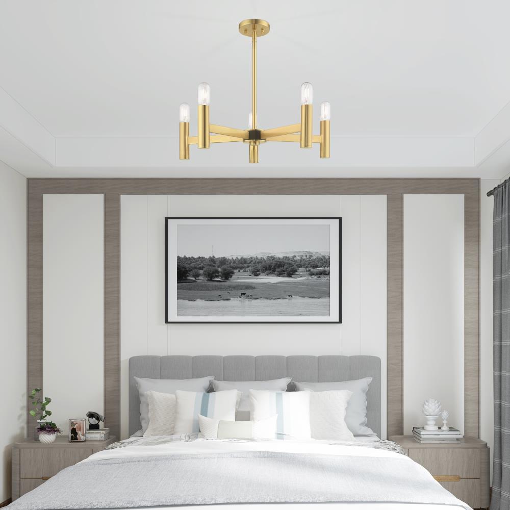 Livex Lighting Copenhagen 5 - Light Chandelier in  Satin Brass