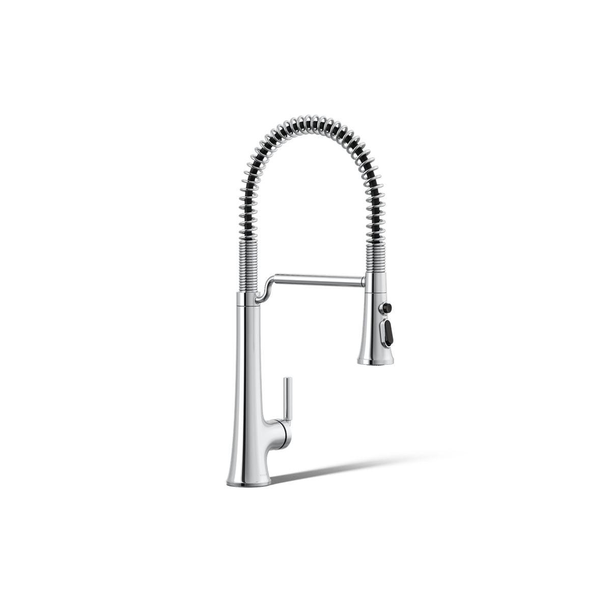Kohler Tone Single Handle Semi-Professional Pre-Rinse Kitchen Sink Faucet with Three-Function Pull Down Sprayer