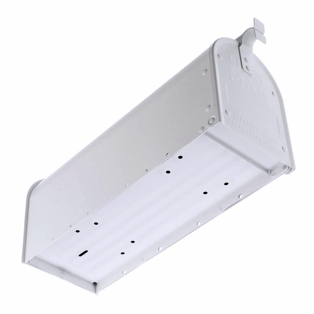 Architectural Mailboxes Admiral™ Rust-Proof Aluminum Metal Post Mounted Mail Box for Outside, White, Medium Curbside Mailbox, USPS Approved for Residential Delivery