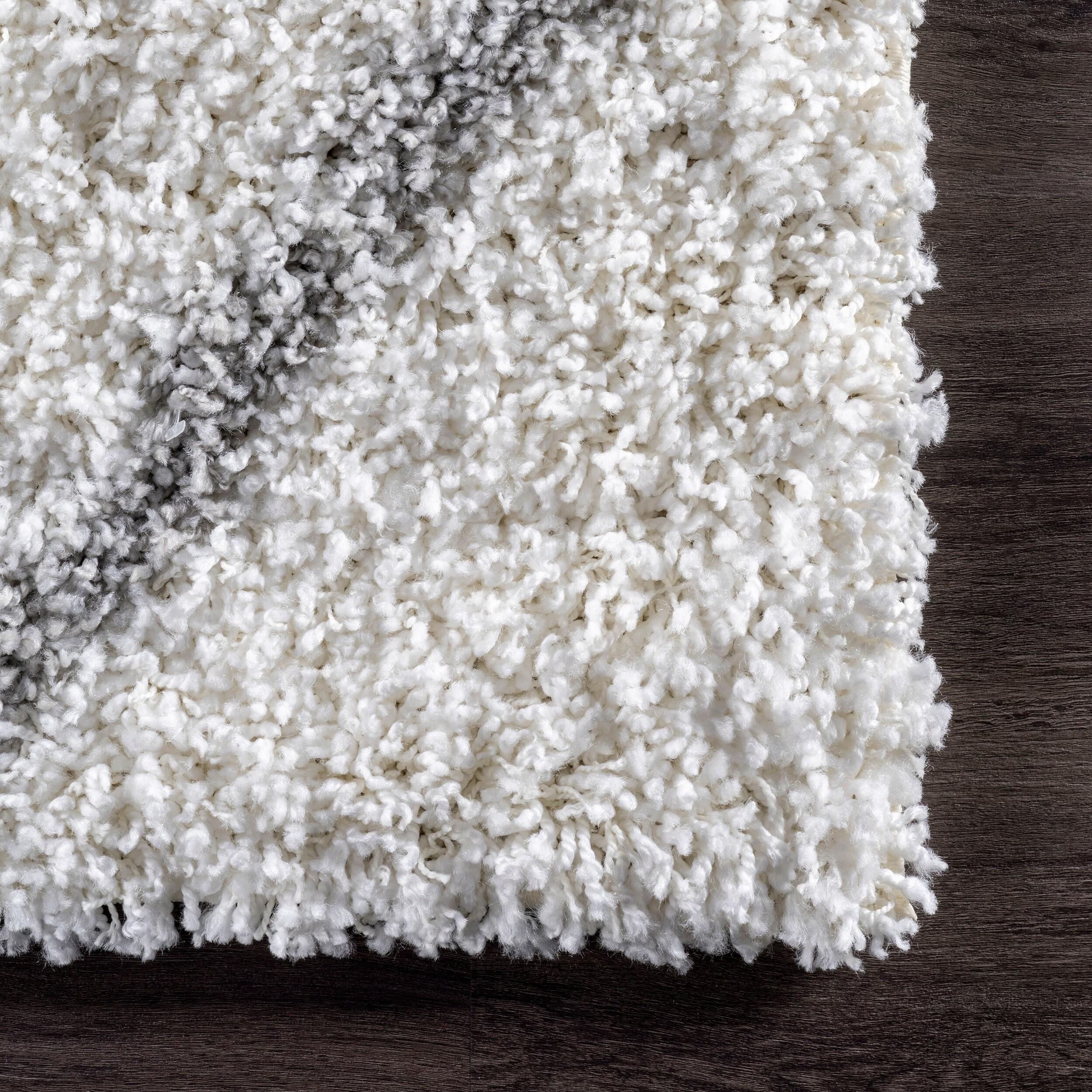 nuLOOM Trellis Cozy Soft & Plush Shag Area Rug, 6' 7" x 9', White