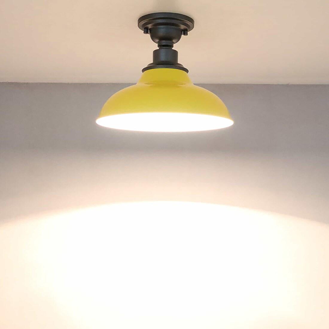 Modern Yellow Semi Flush Mount Light Barn Style Ceiling Light Fixture