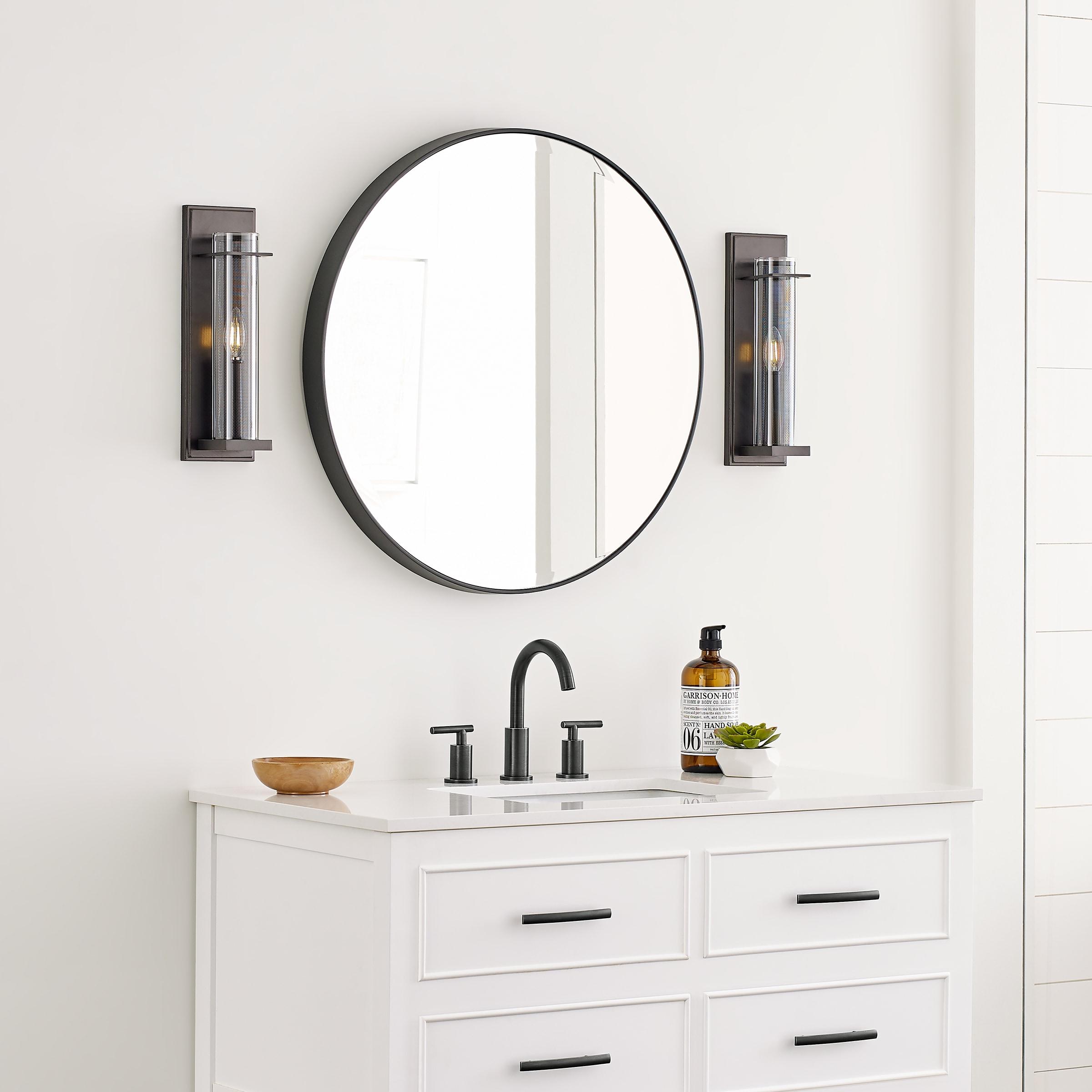 Antique Bronze Silo Dimmable Cylinder Sconce with Clear Glass