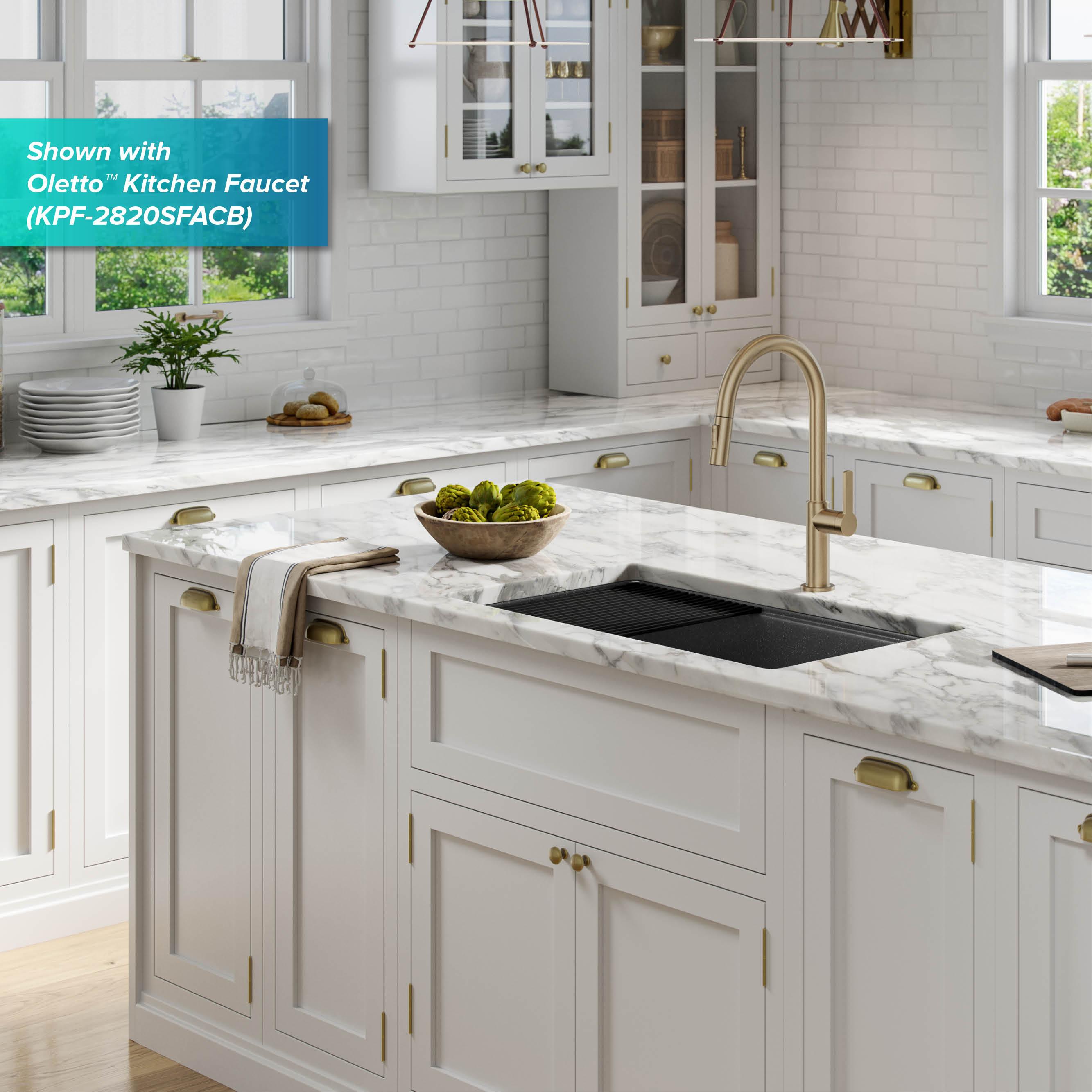 Kraus Bellucci 32 in. Undermount Quartz Composite Single Bowl Kitchen Sink with Accessories