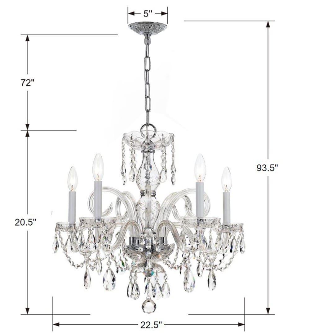 Swarovski Crystal Elegance 5-Light Polished Chrome Chandelier