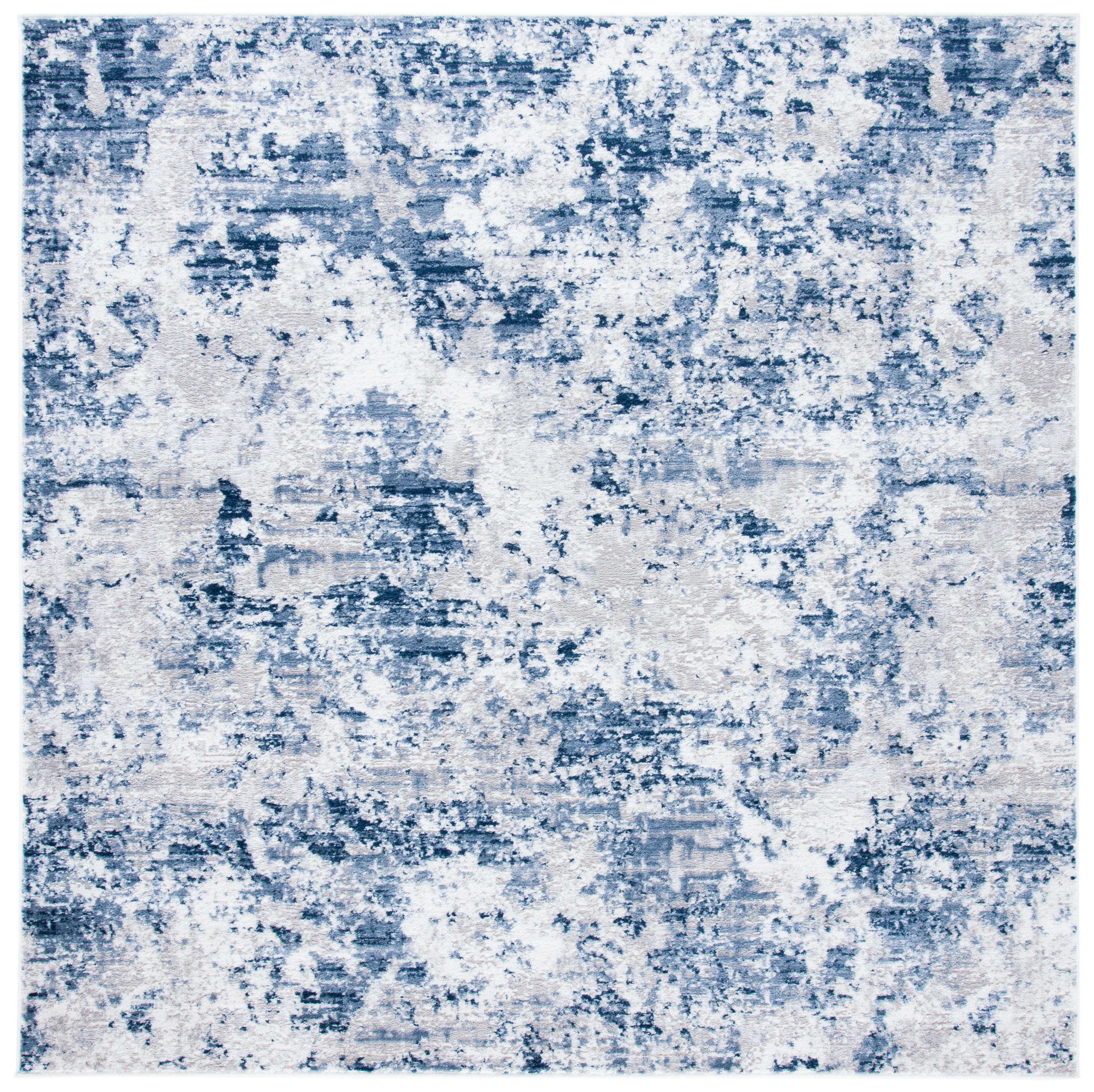 Amelia ALA705 Power Loomed Area Rug - Navy/Grey - 6'7"x6'7" - Safavieh.