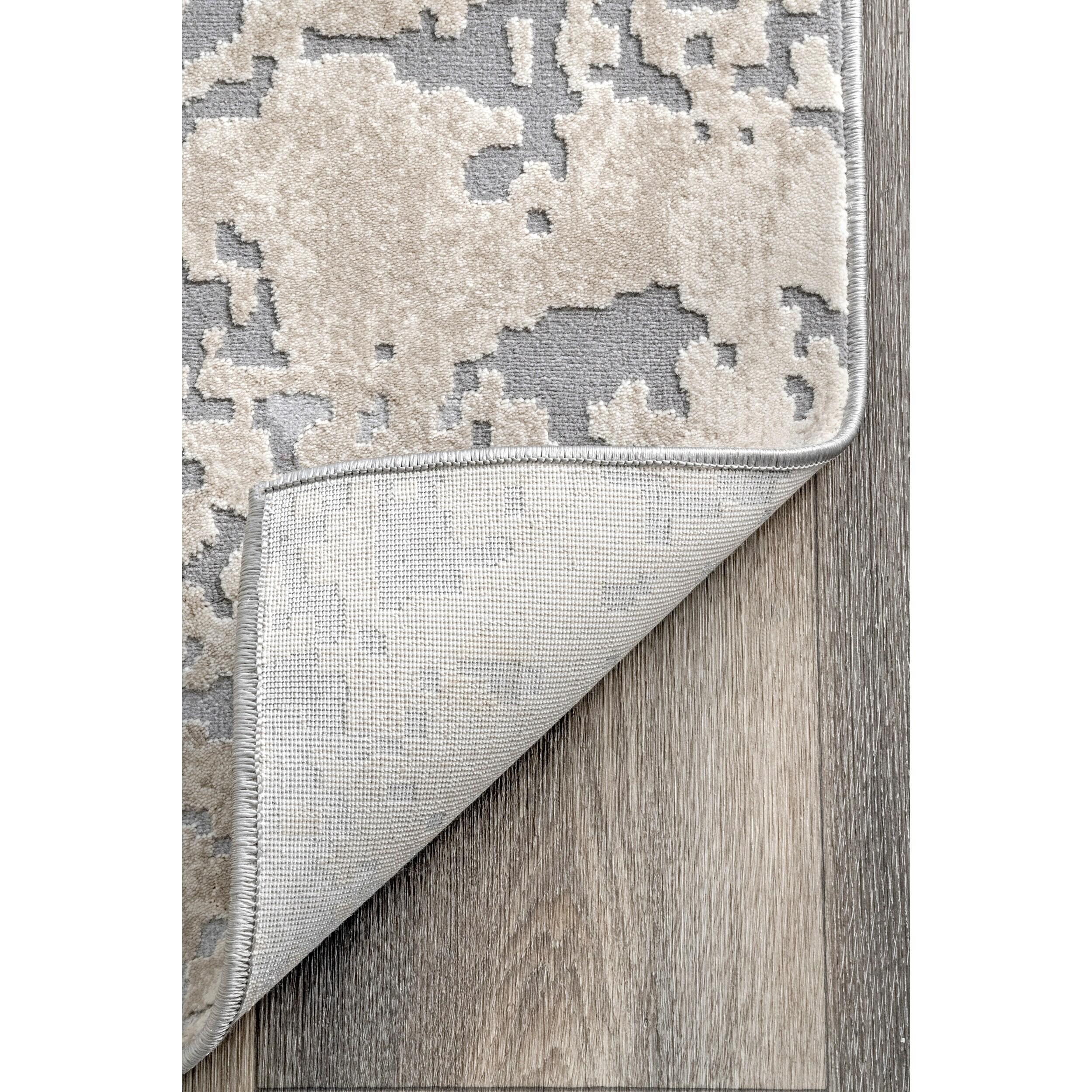 Nuloom Chastin Abstract 6 Square Indoor Area Rug for Living Room Bedroom Dining Room Kitchen, Beige/Grey