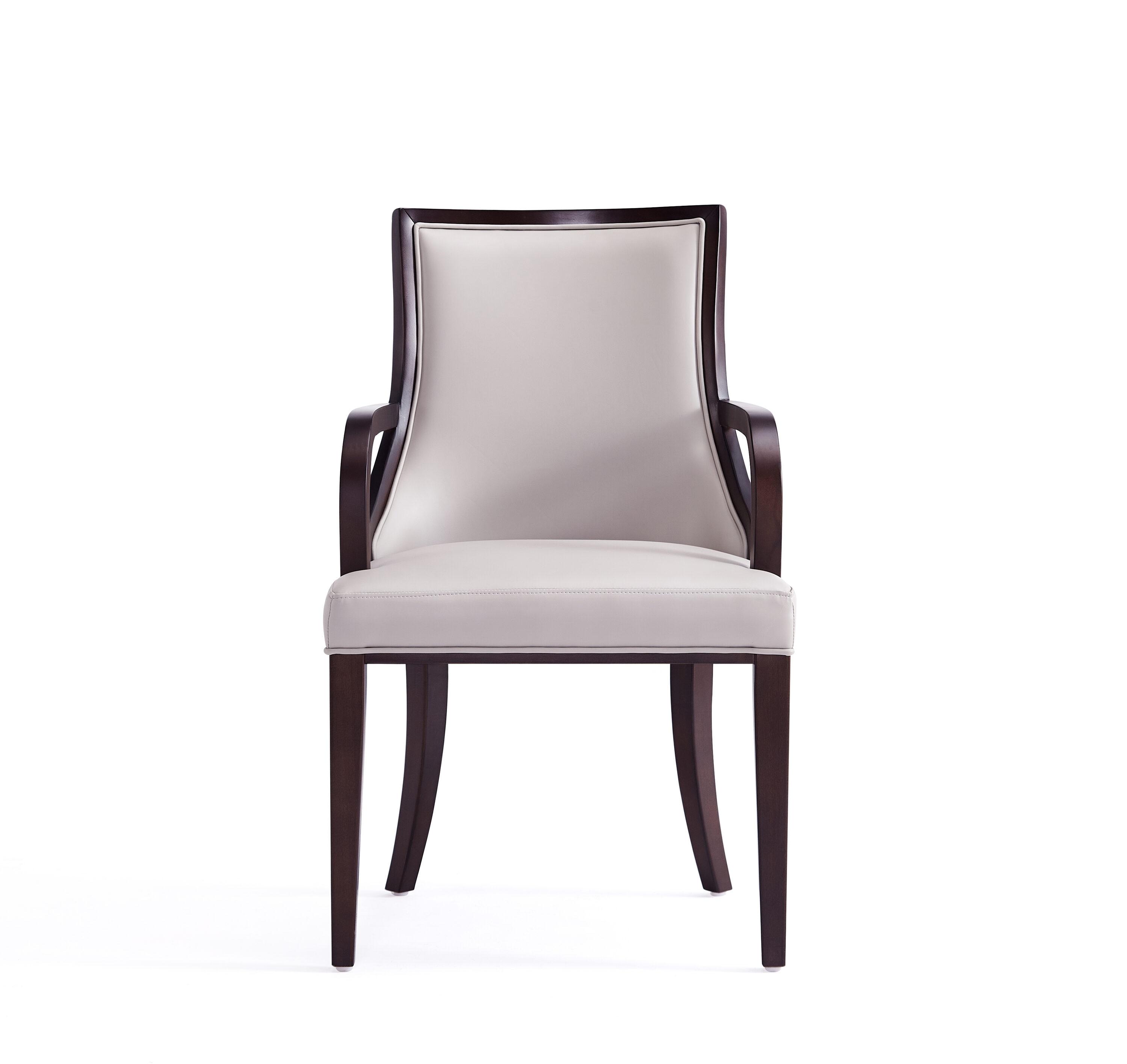 Grand Faux Leather Dining Armchair  with Beech Wood Frame (Set of 2)