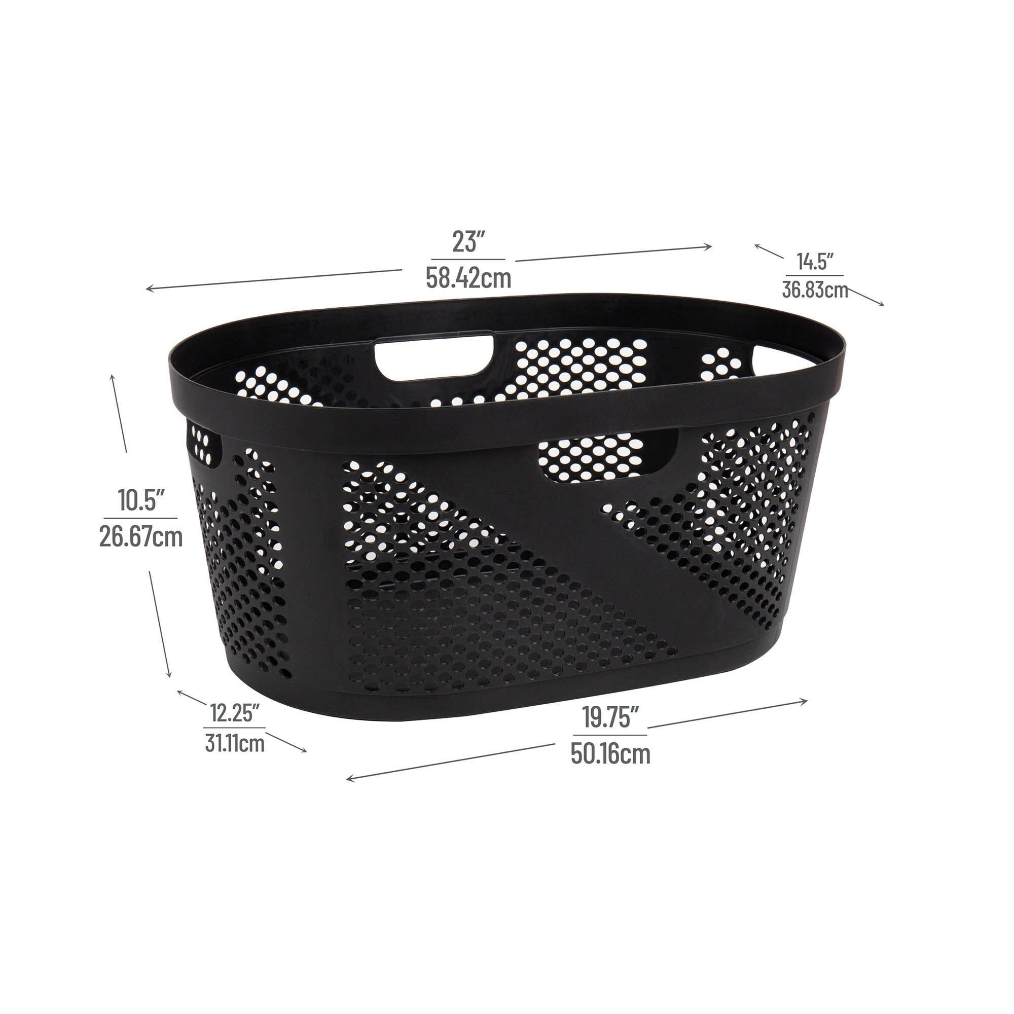 Mind Reader Mind Reader 40L Laundry Basket, Clothes Hamper, Ventilated, Plastic, 23"L x 14.5"W x 10.5"H, 2 Pack (Set of 2)