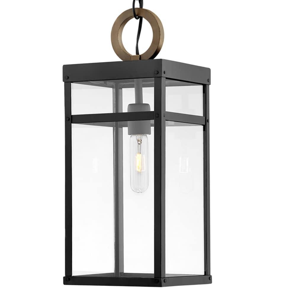 1 Light Medium Outdoor Hanging Lantern In Transitional Style 7.5 Inches Wide By 19 Inches High-Black Finish-Led Lamping Type Hinkley Lighting