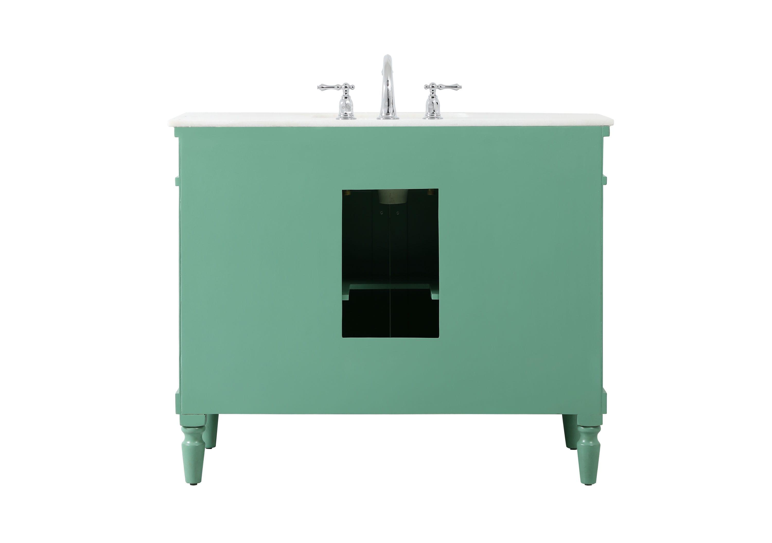 Elegant Decor Lexington 42" Solid Wood Single Bathroom Vanity in Vintage Mint