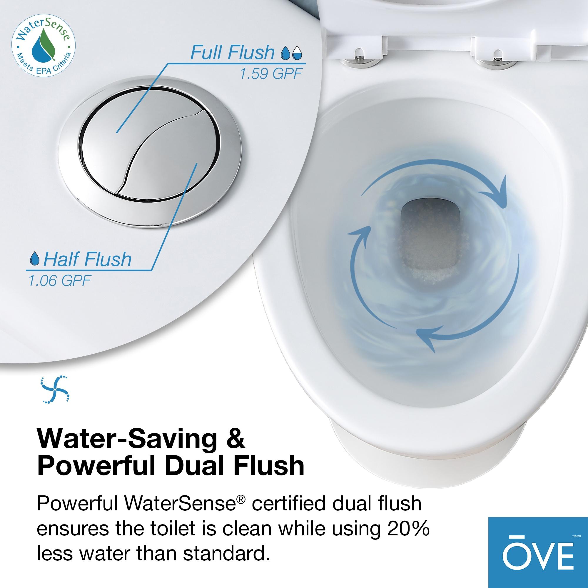 Ove Decors Felix 1.59 Gallons GPF Elongated Floor Mounted Bidet Toilet (Seat Included)