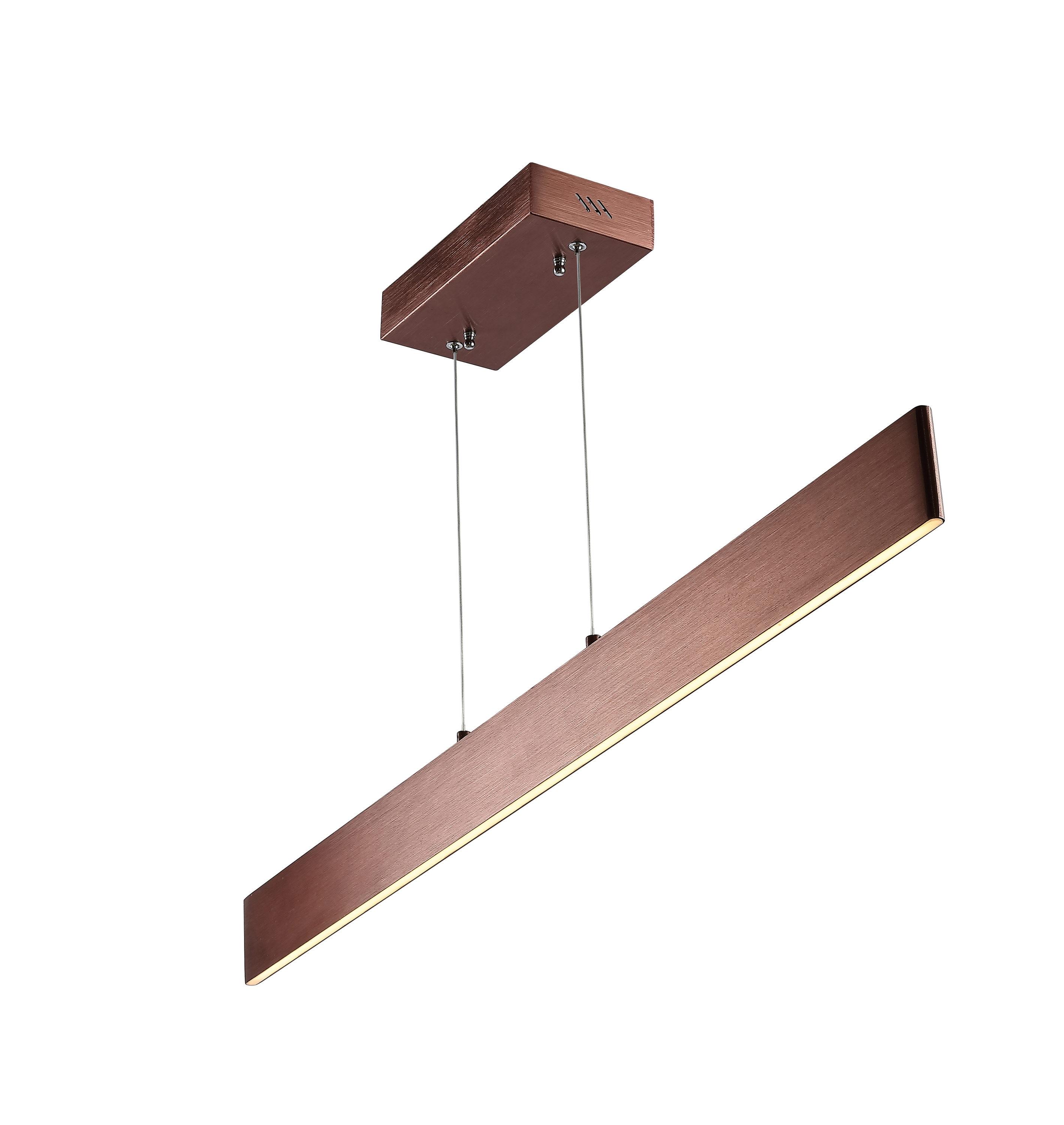 Draper 40" Dimmable Adjustable Integrated LED Metal Linear Pendant, Anodized Bronze
