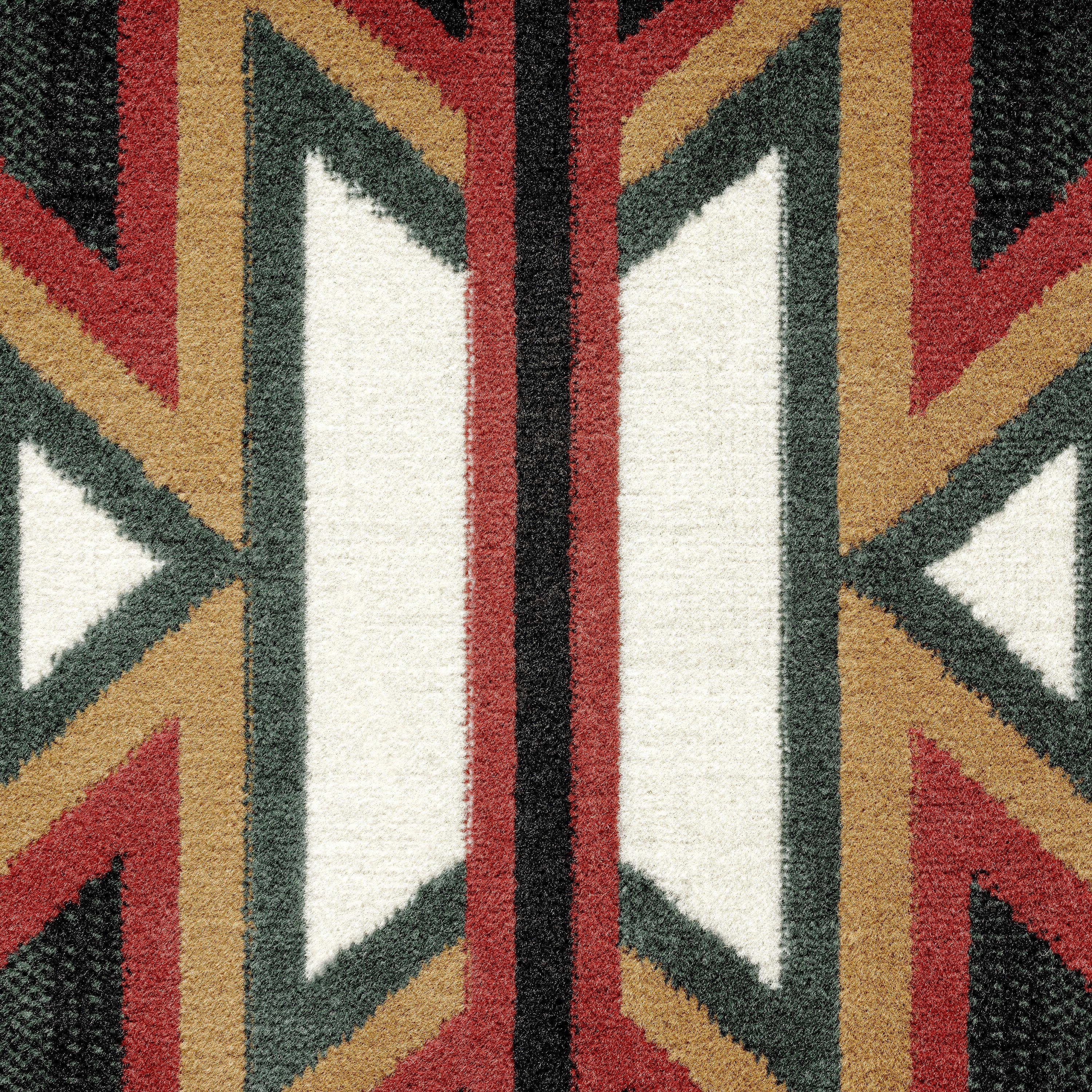 Home Dynamix Premium Sagrada Southwestern Geometric Area Rug Green/Red, 5'2"x7'4"
