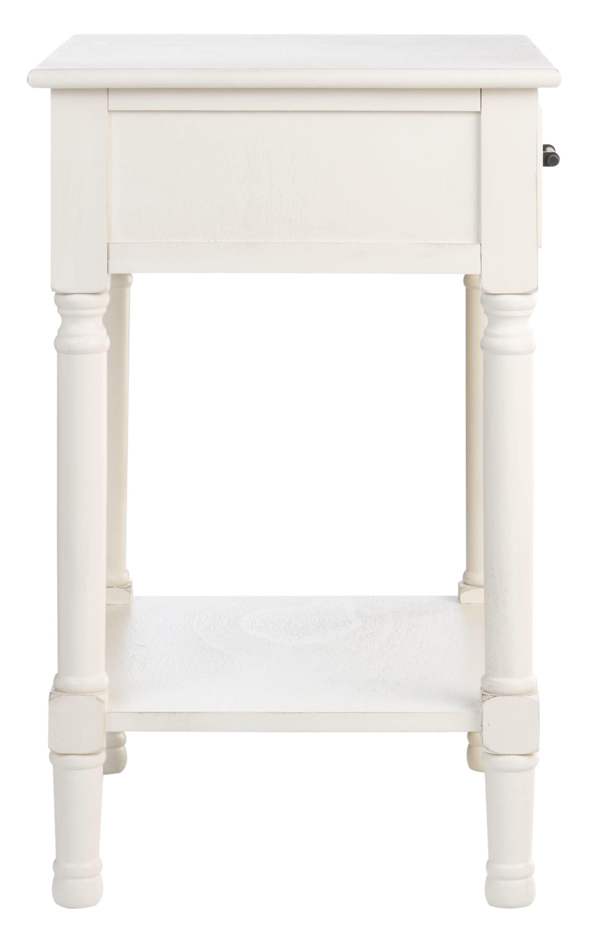 Peyton 1 Drawer Accent Table - Distressed White - Safavieh
