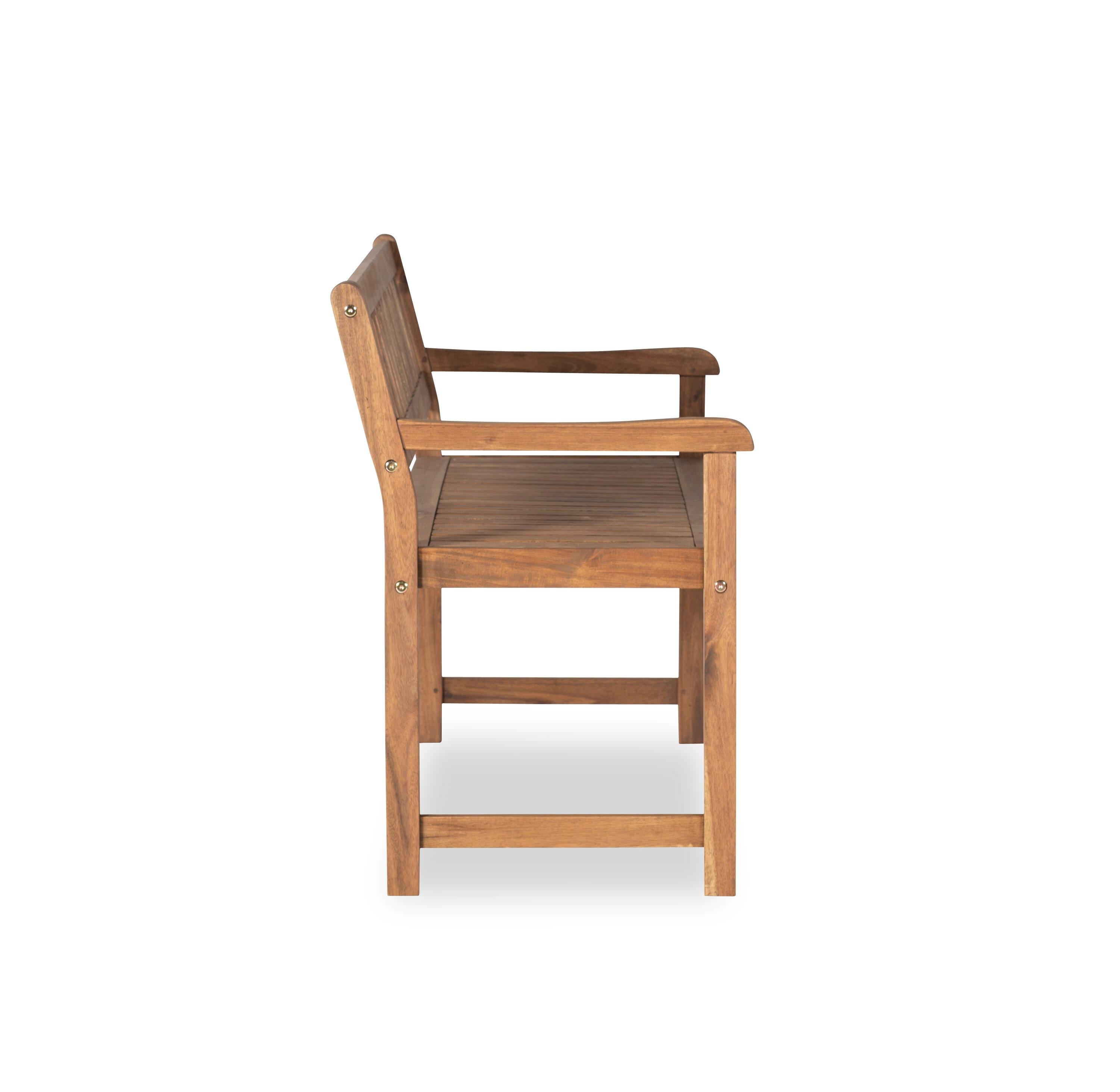 Linon Catalan Bench - Teak Finish