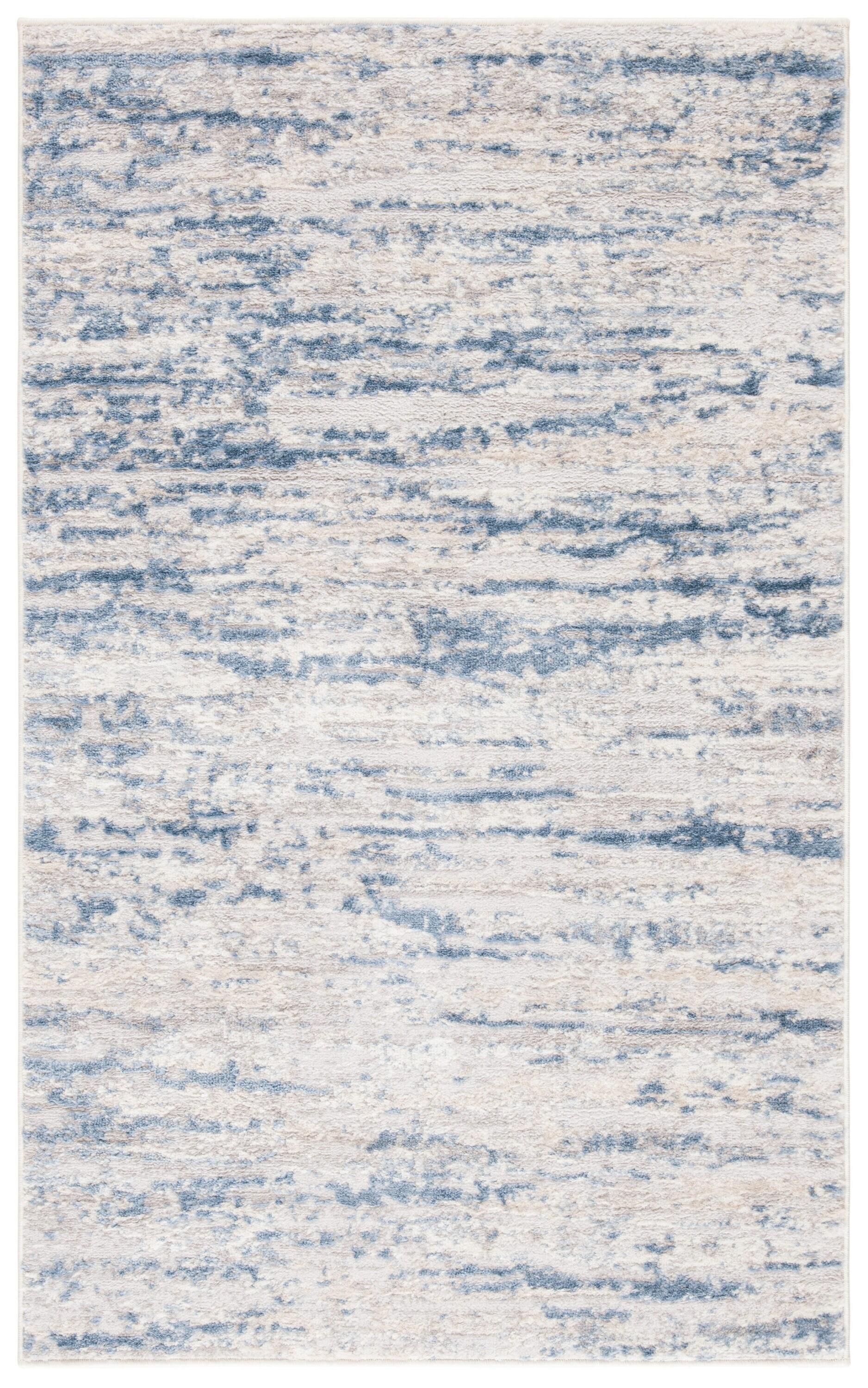 SAFAVIEH Amelia Lester Abstract Area Rug, Ivory/Blue, 2'2" x 4'